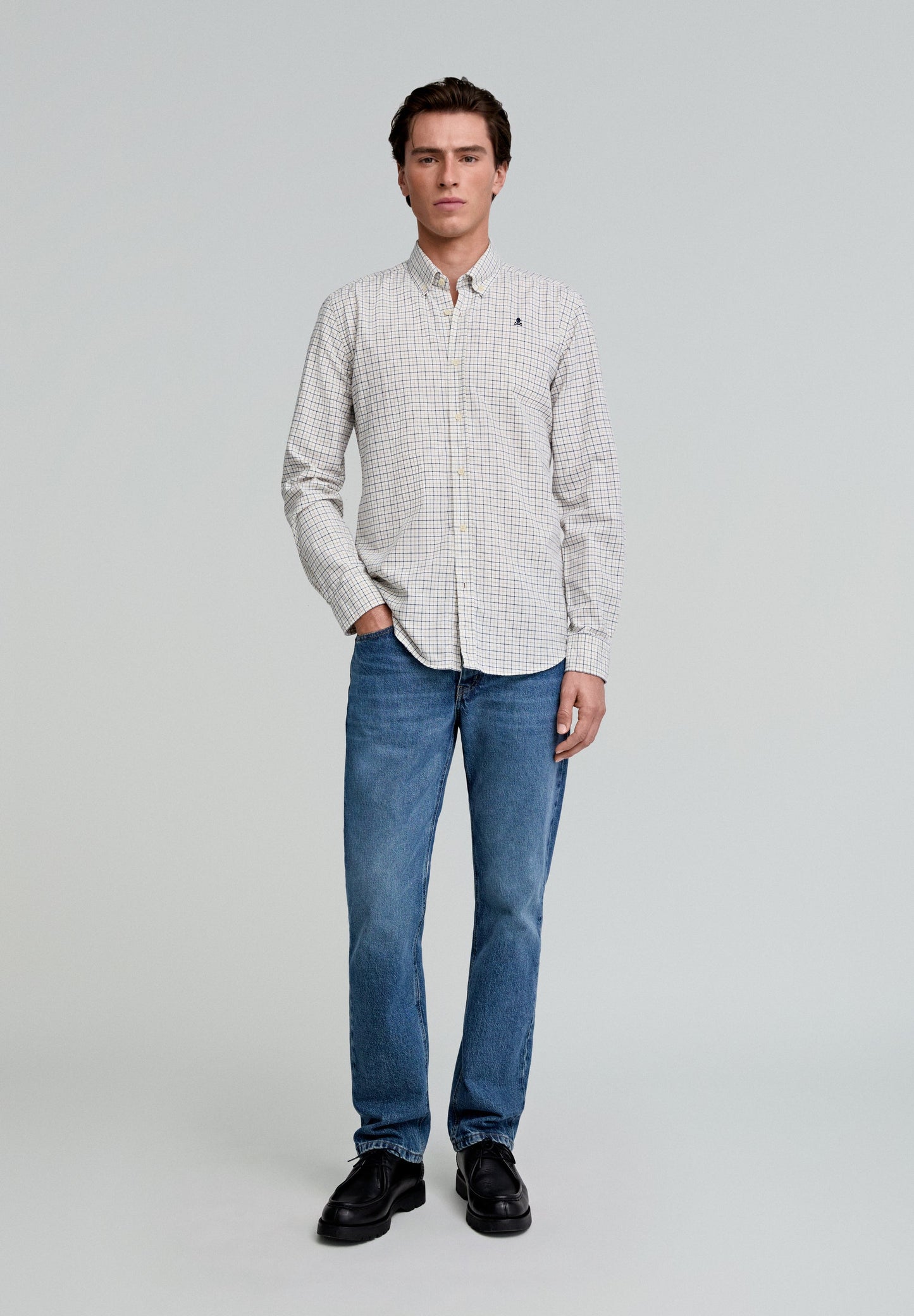 CAMISA XADREZ COM SKULL A CONTRASTAR