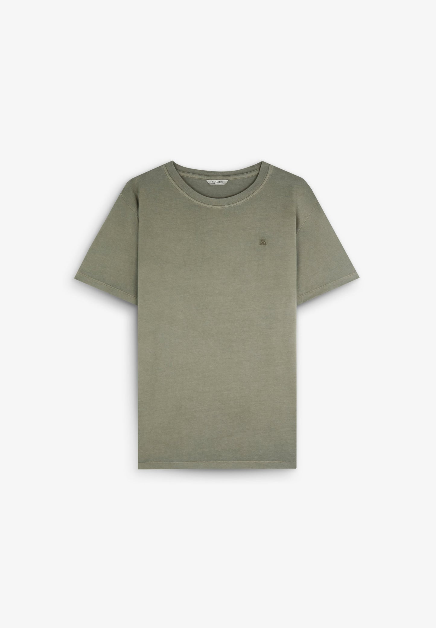 T-SHIRT COM SKULL BORDADA NO TOM