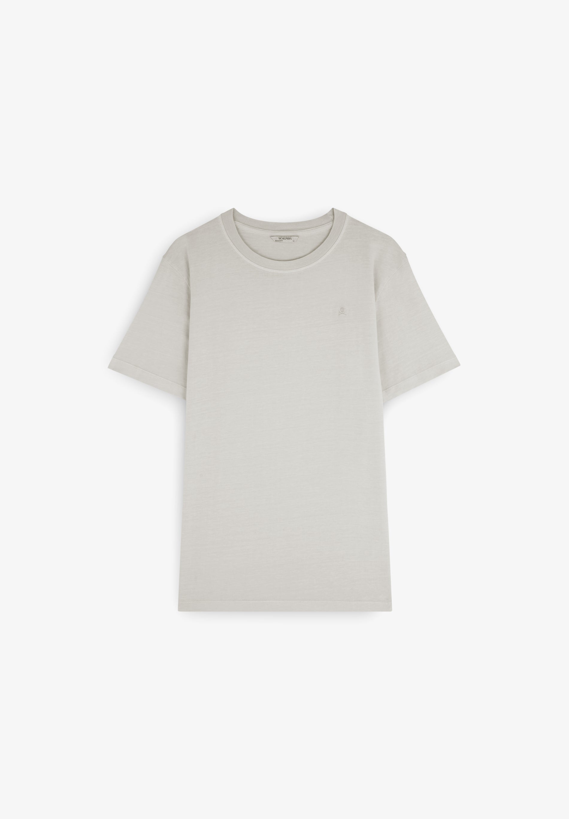T-SHIRT COM SKULL BORDADA NO TOM