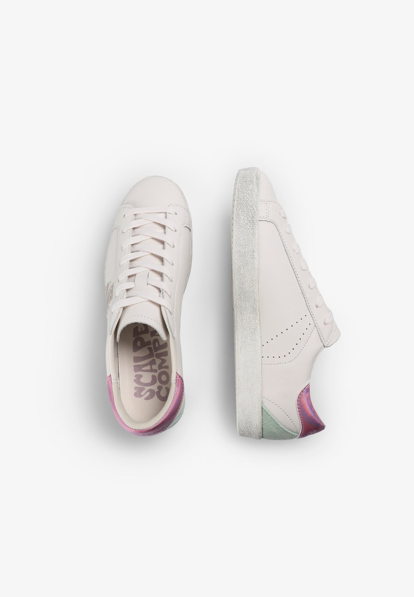 SAPATILHAS EM PELE EM CONTRASTE