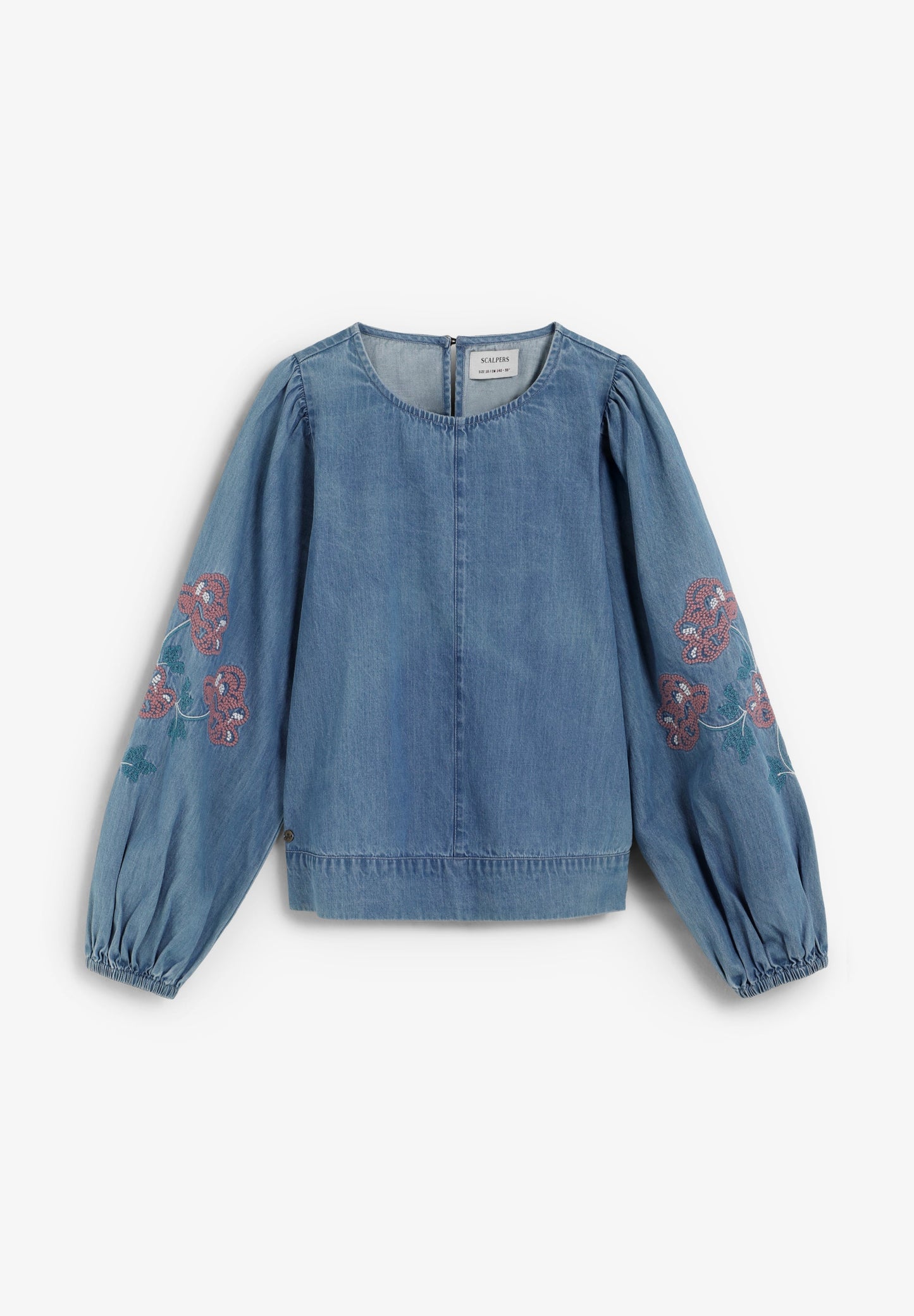 BLUSA DENIM COM FLORES
