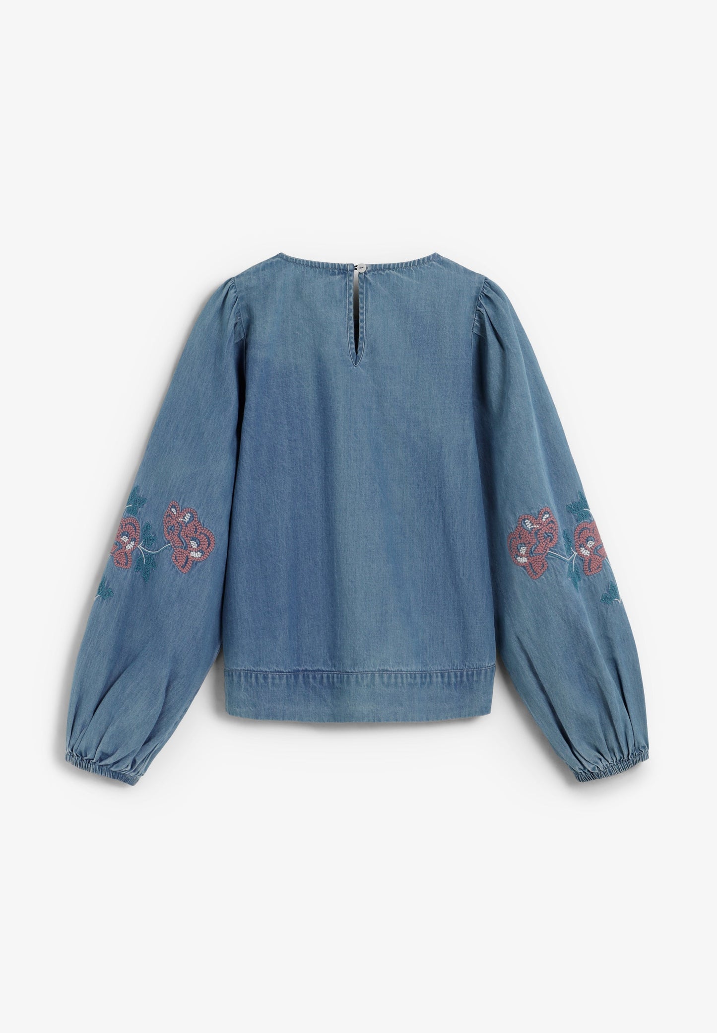 BLUSA DENIM COM FLORES