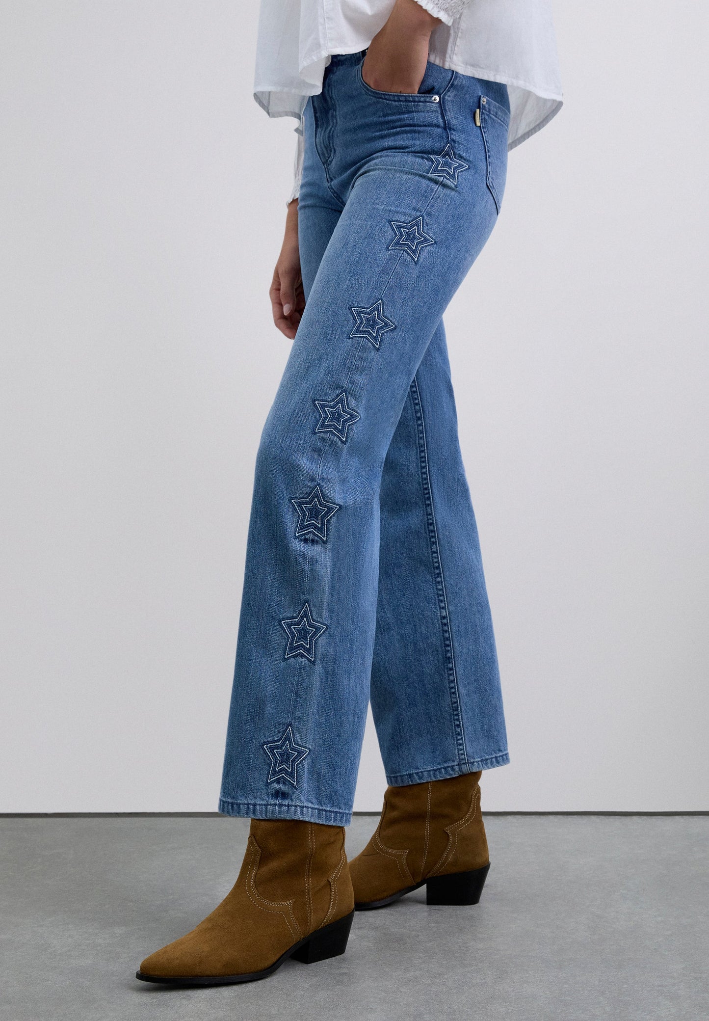 SCWIDE EMB LEG JEANS GIRLS