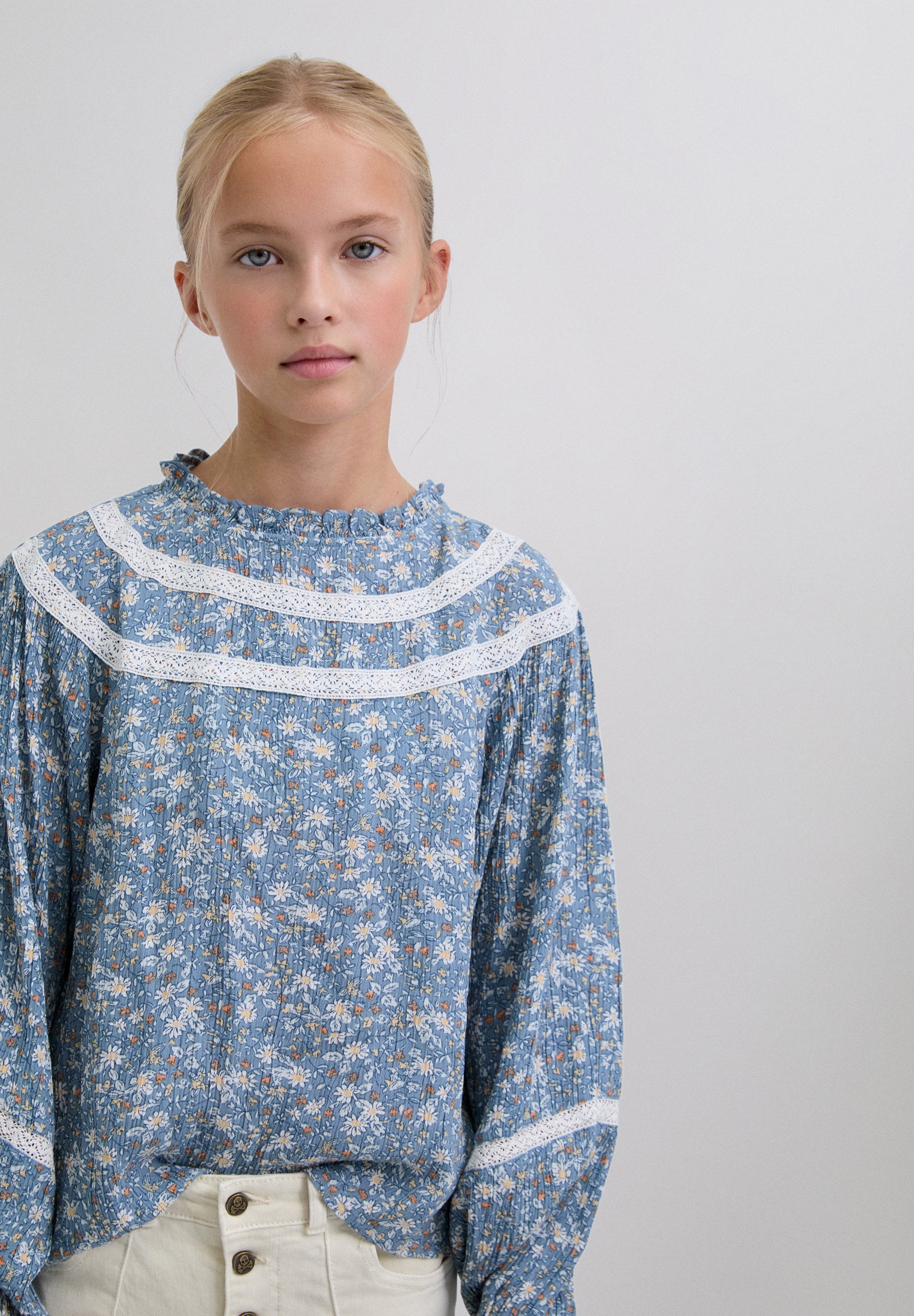 BLUSA COM PADRÃO EM CONTRASTE