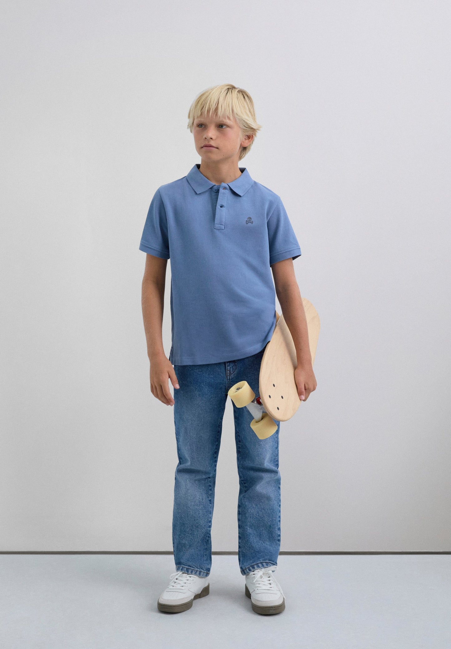 CAMISA POLO BÁSICA COM SKULL