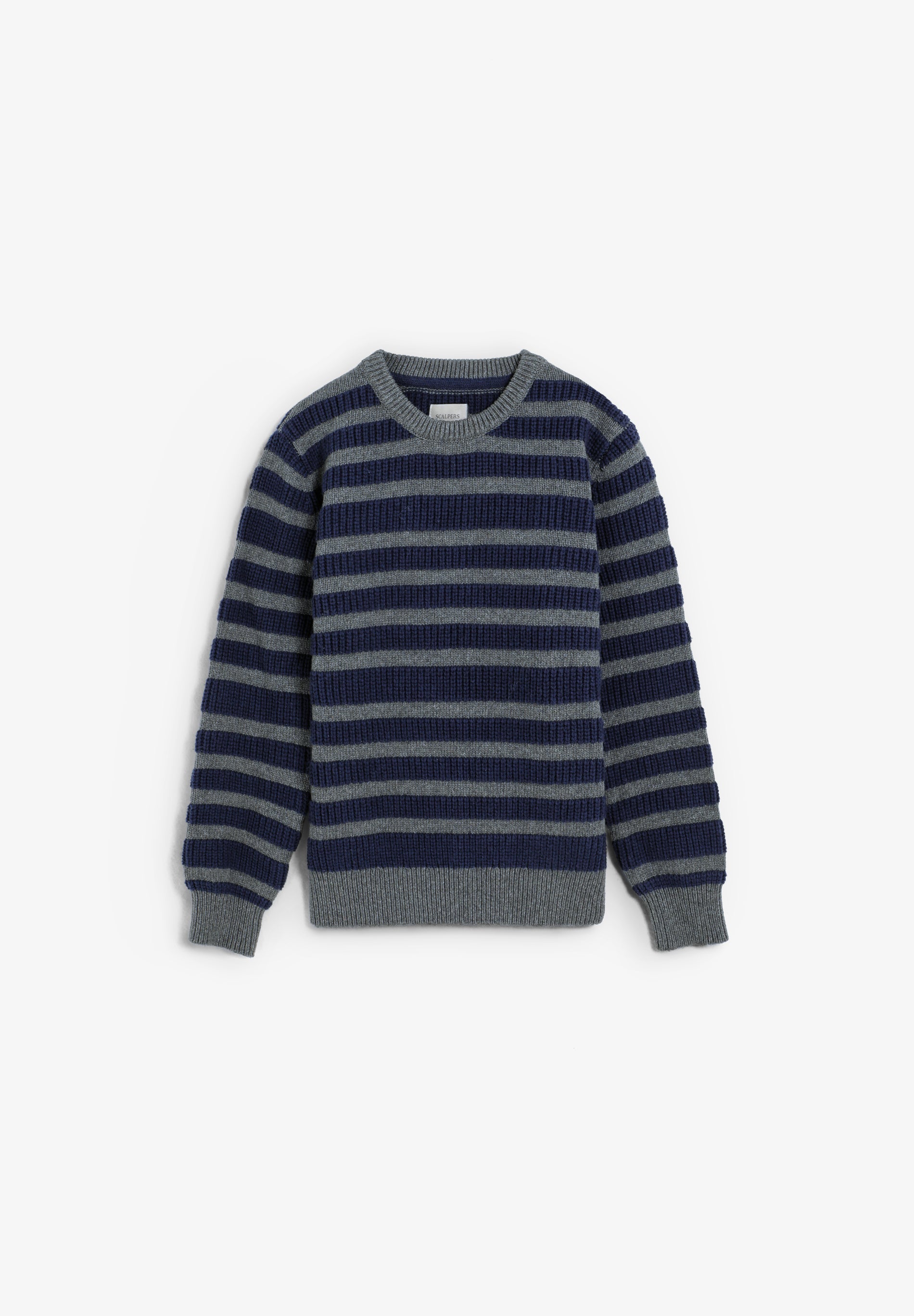 SWEATER ÀS RISCAS COM DECOTE REDONDO