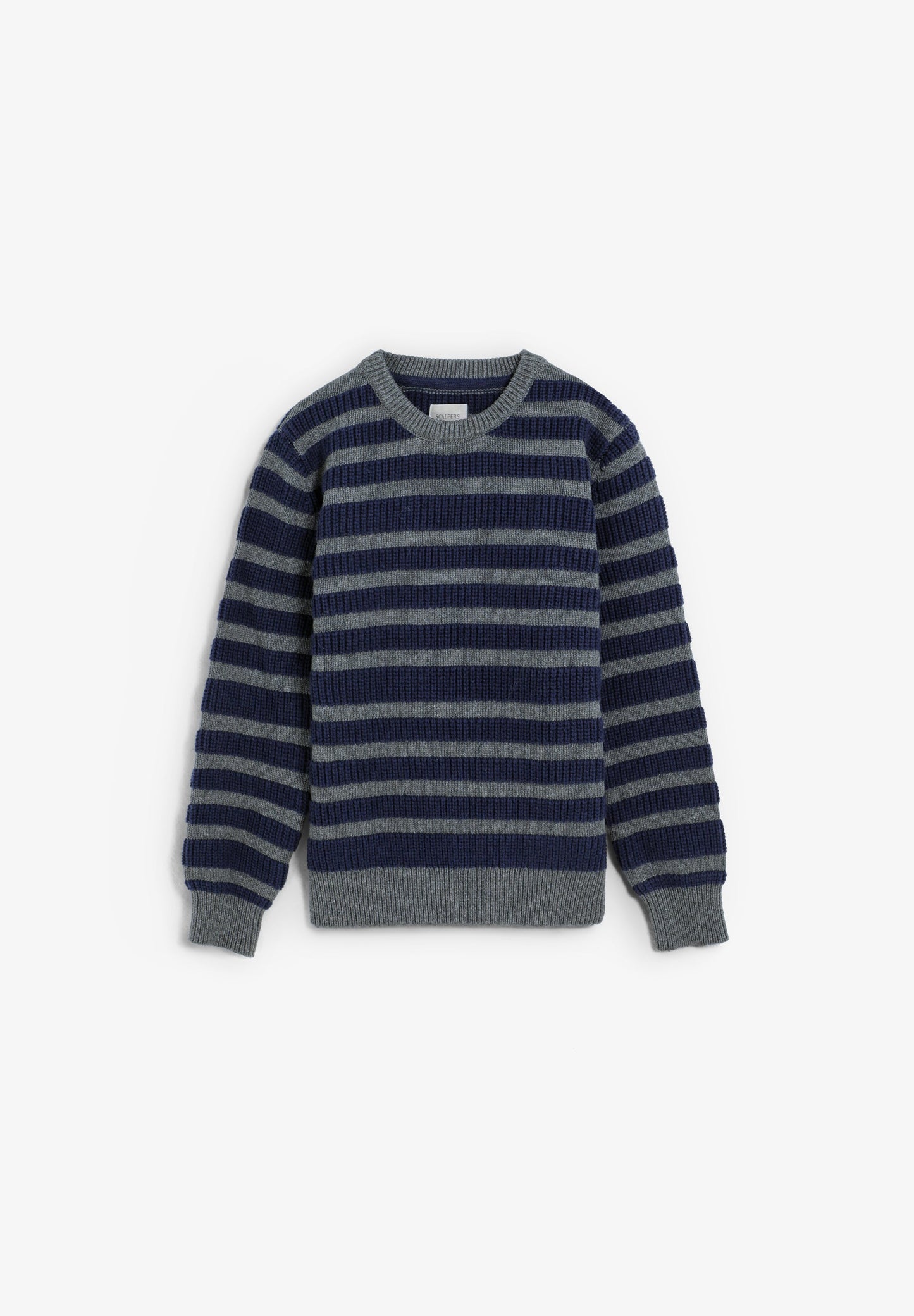 SWEATER ÀS RISCAS COM DECOTE REDONDO