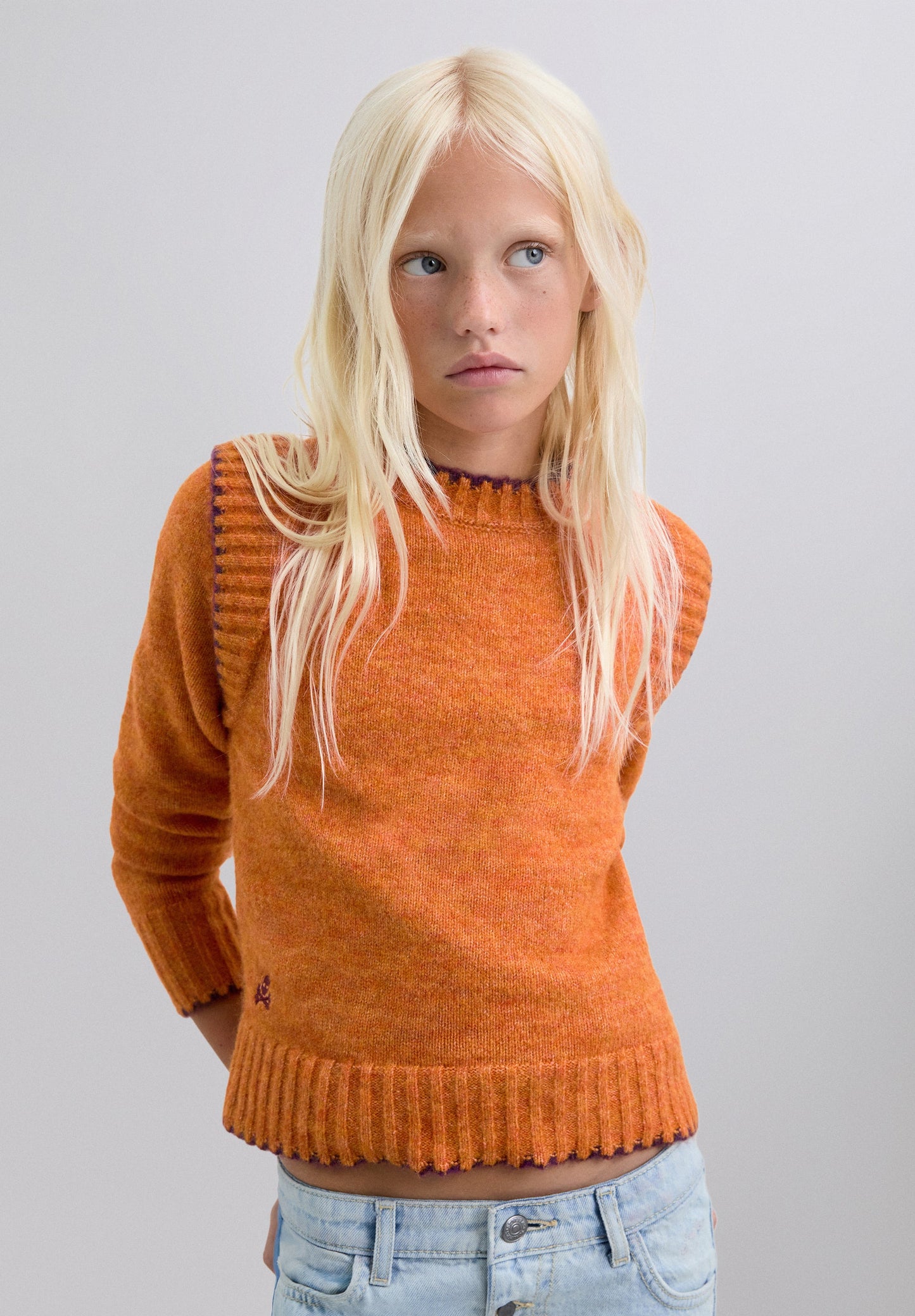 SWEATER DE MALHA EM CONTRASTE