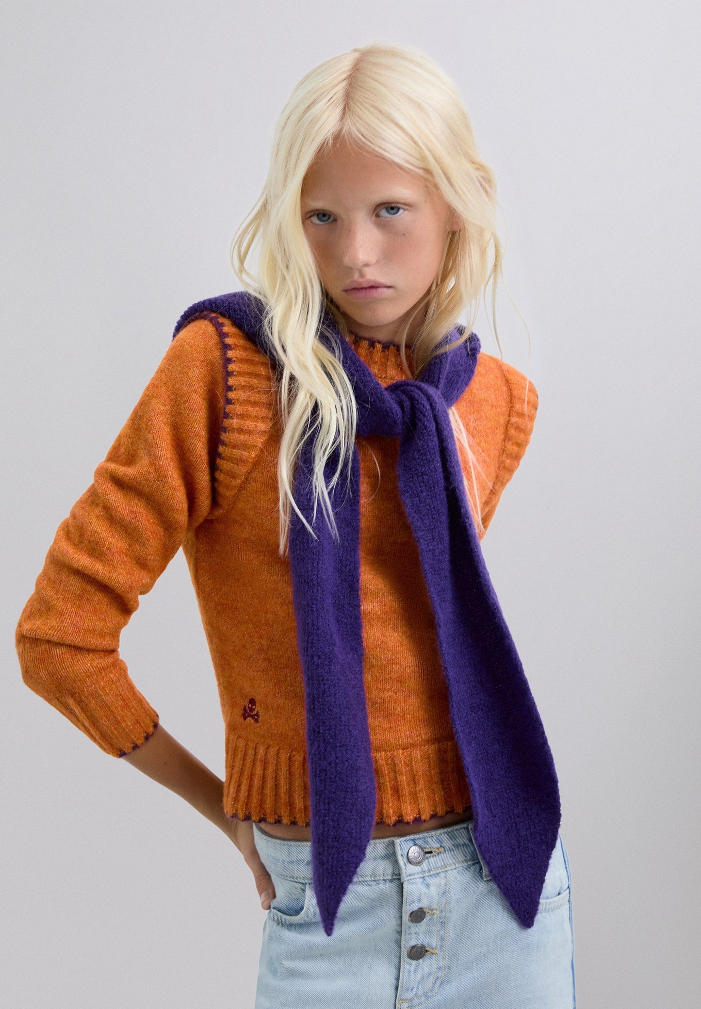 SWEATER DE MALHA EM CONTRASTE