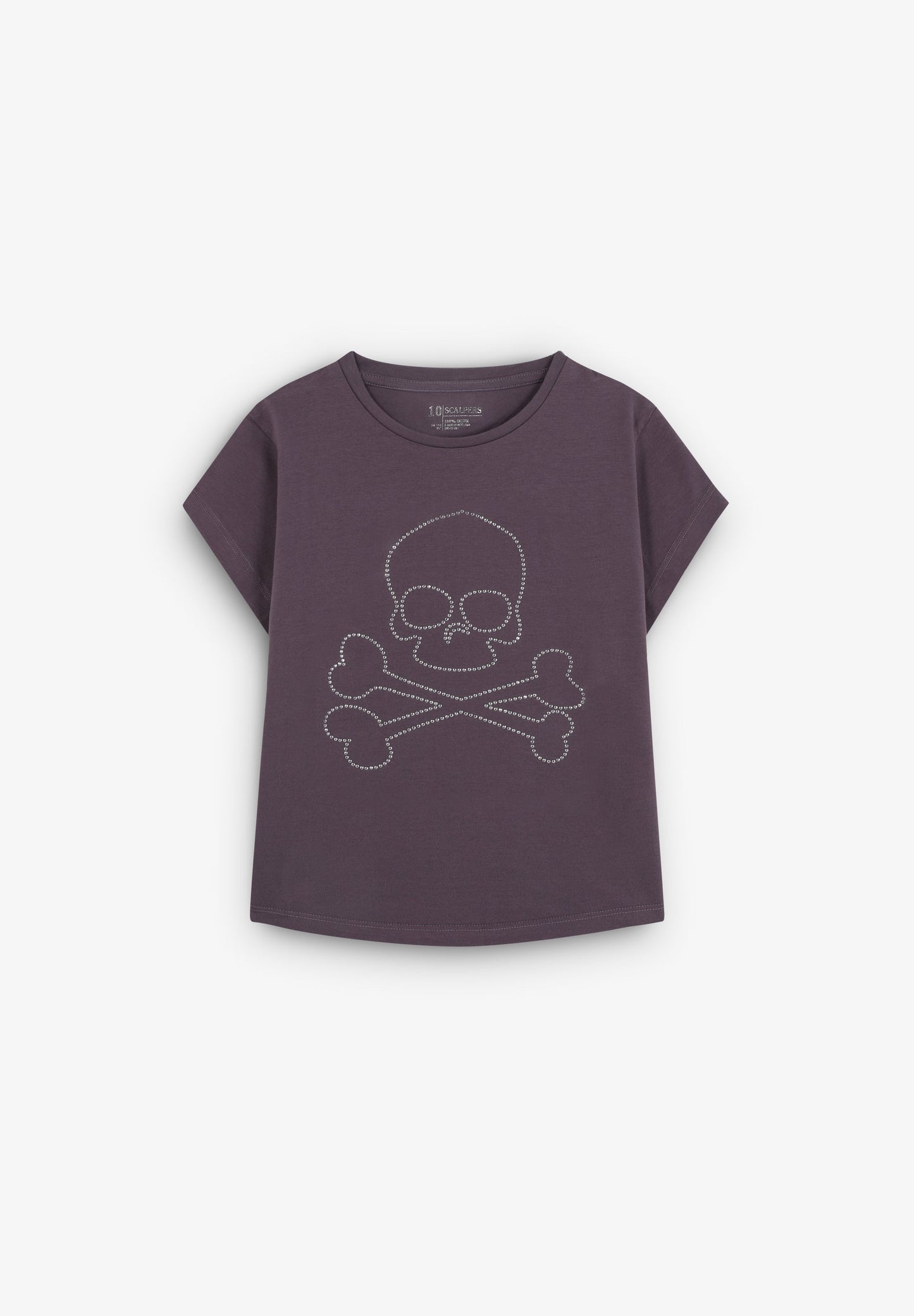 T-SHIRT COM STRASS E SKULL