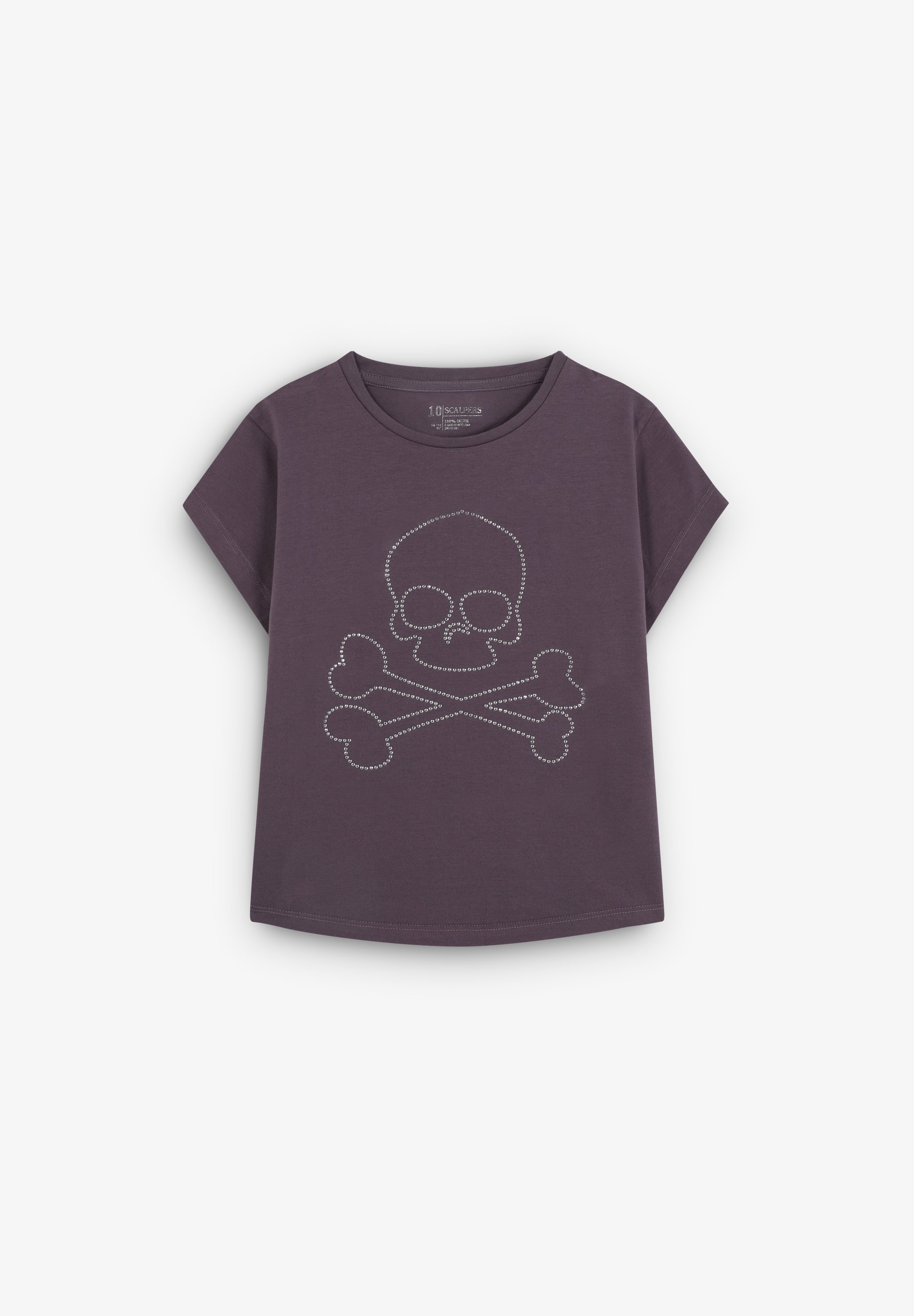 T-SHIRT COM STRASS E SKULL