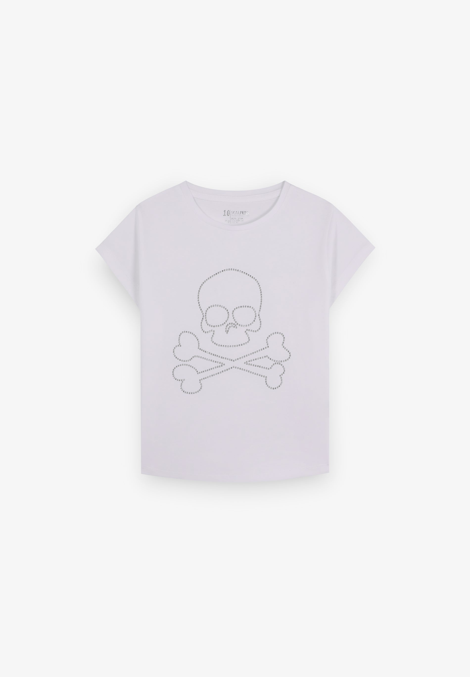 T-SHIRT COM STRASS E SKULL