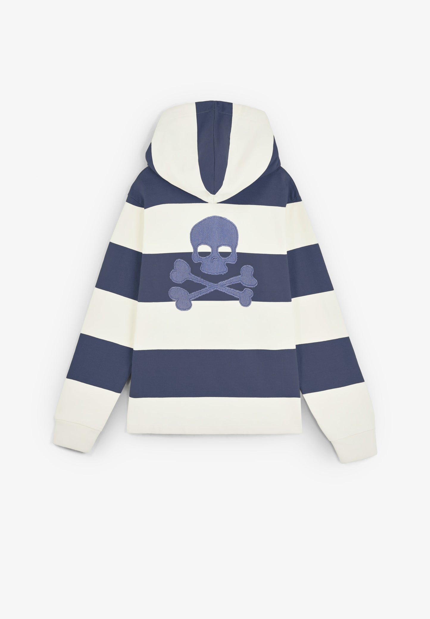 SWEATSHIRT ÀS RISCAS DE CAPUZ COM SKULL