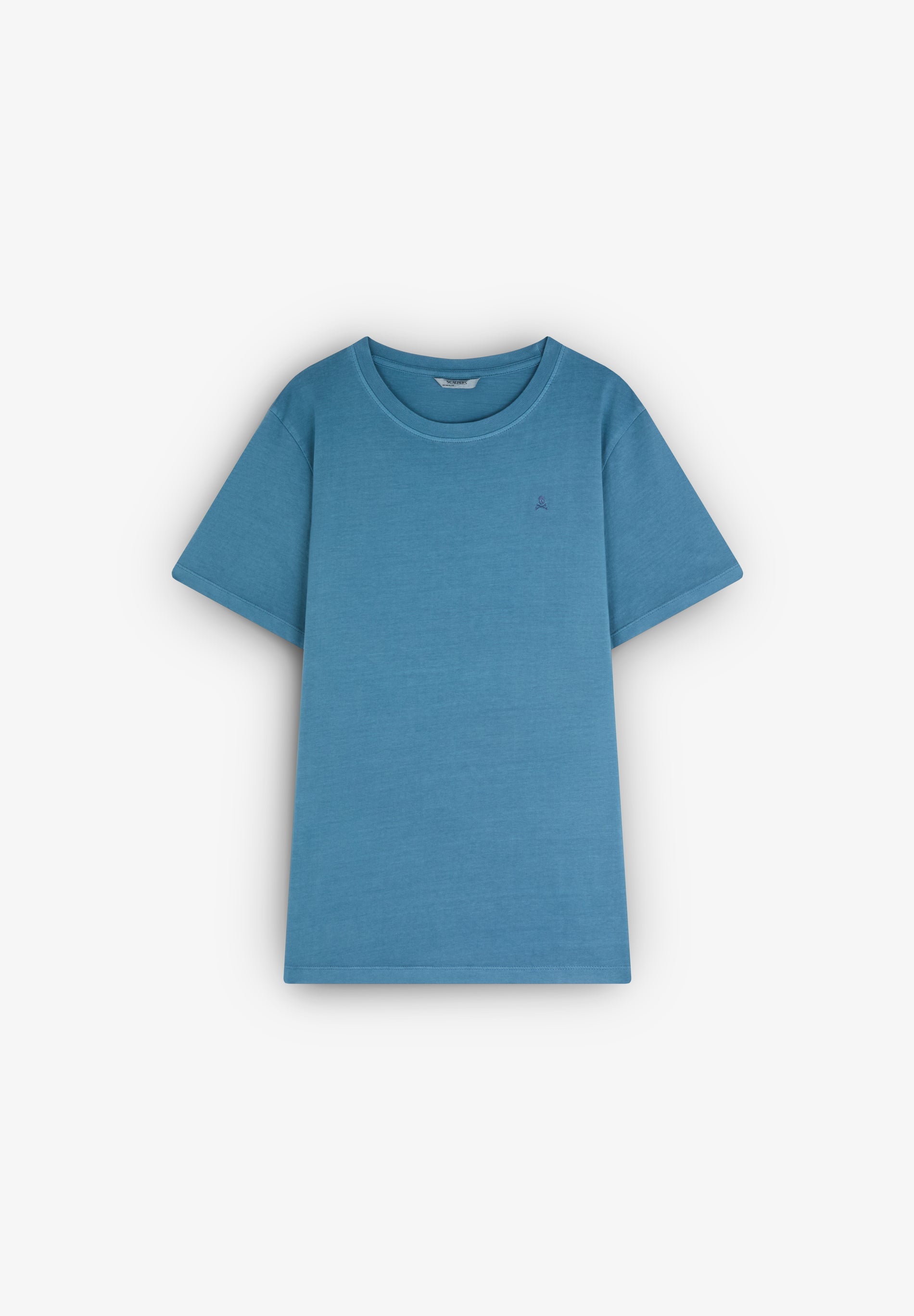 T-SHIRT COM SKULL BORDADA NO TOM