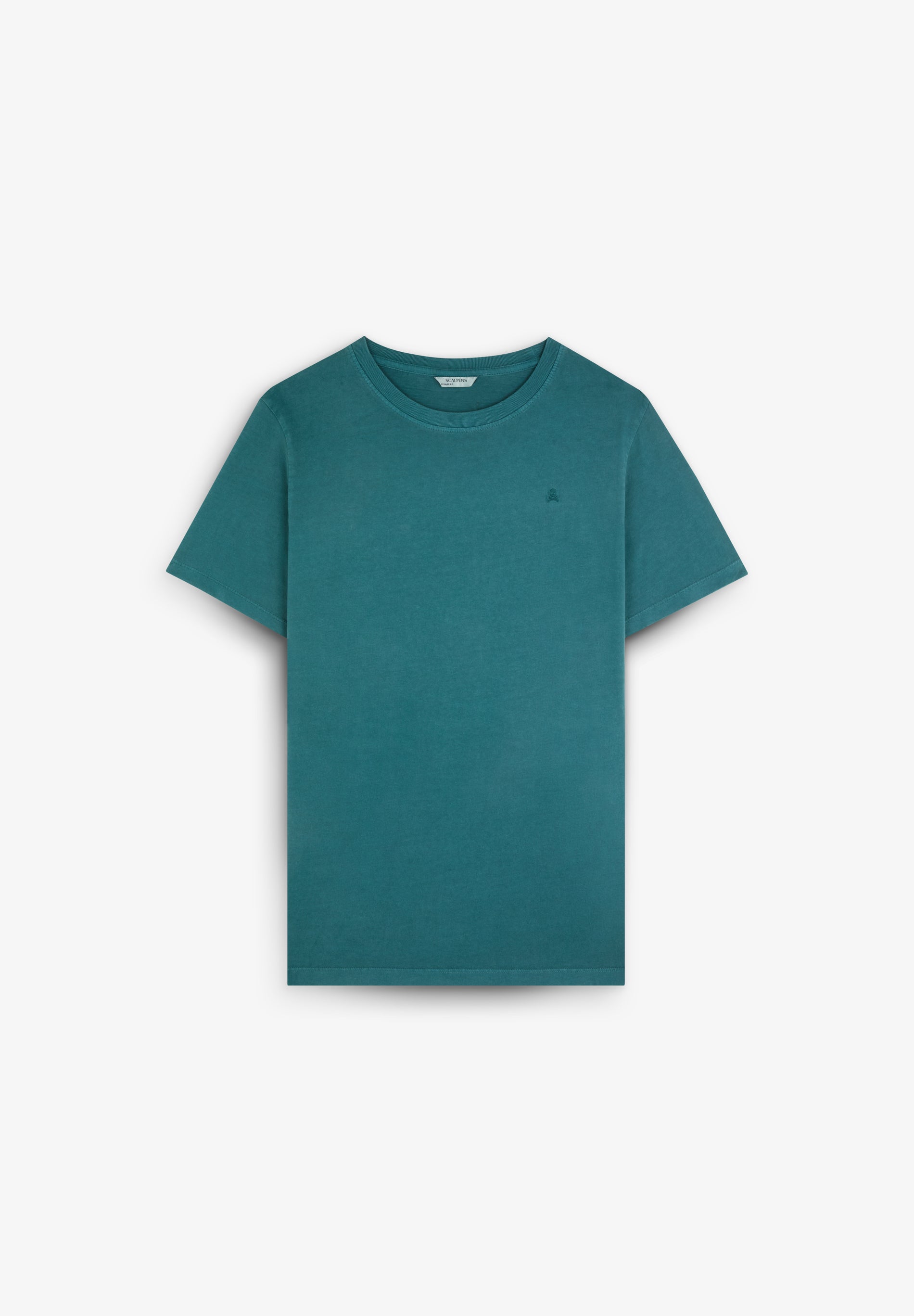 T-SHIRT COM SKULL BORDADA NO TOM