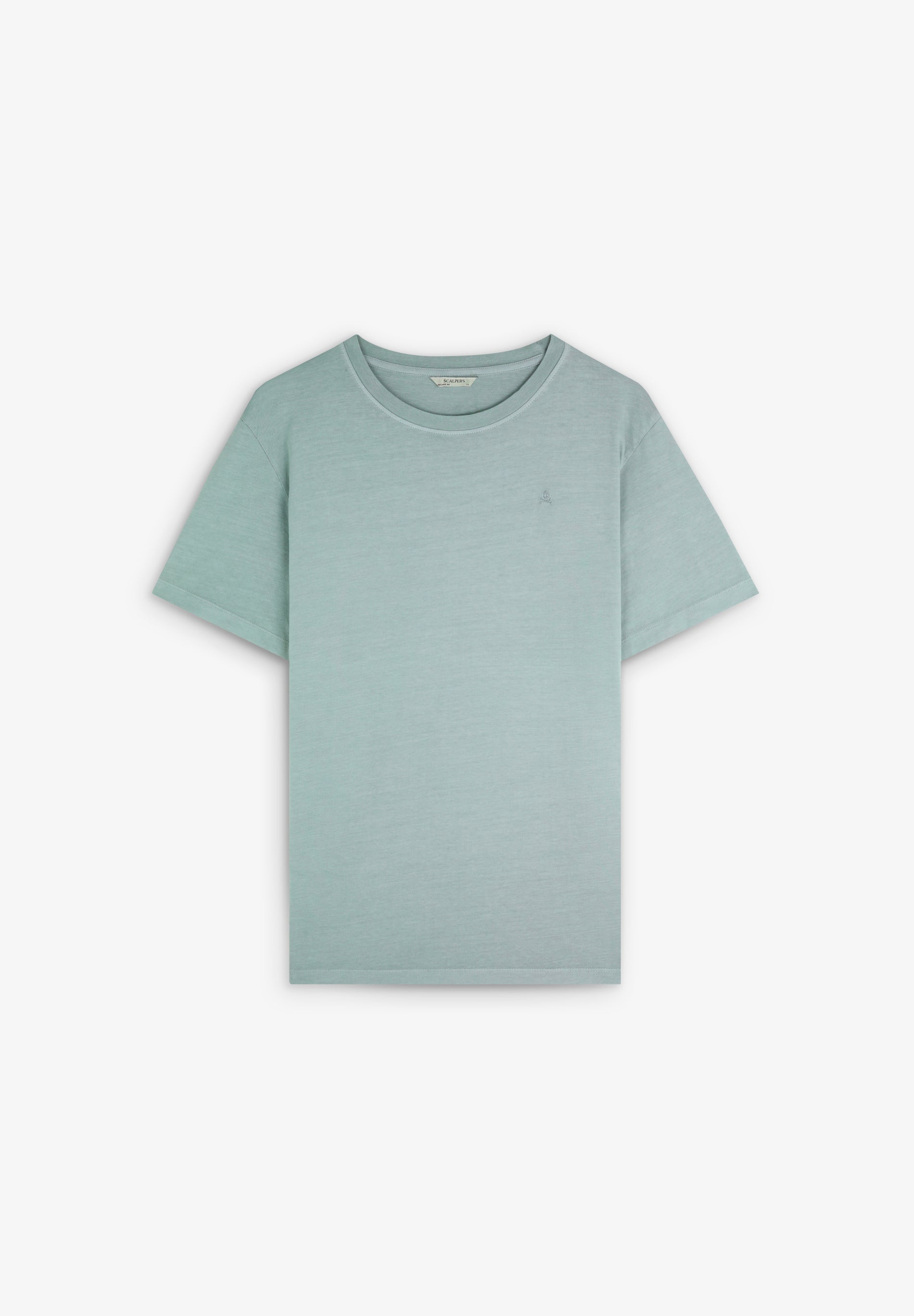 T-SHIRT COM SKULL BORDADA NO TOM