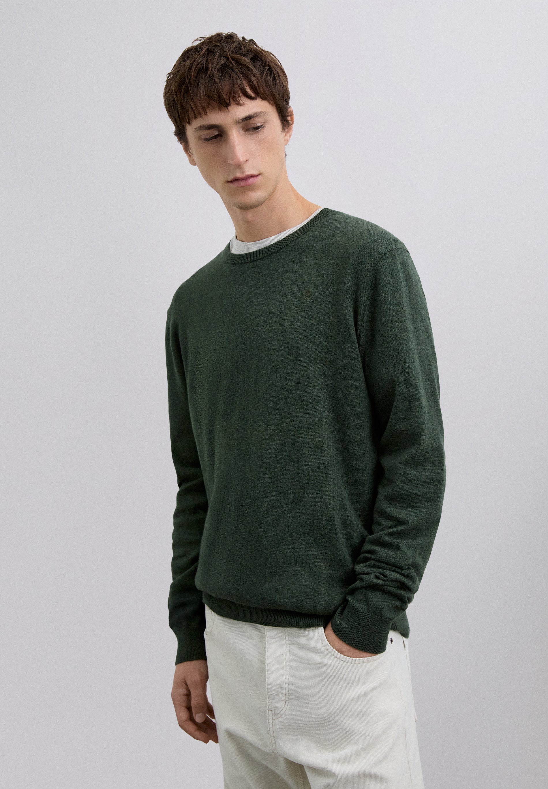 SWEATER EM CAXEMIRA E ALGODÃO