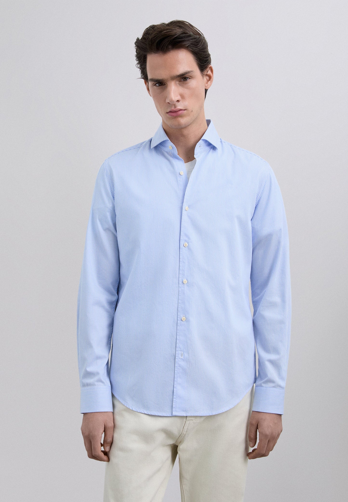 CAMISA ÀS RISCAS EM ALGODÃO