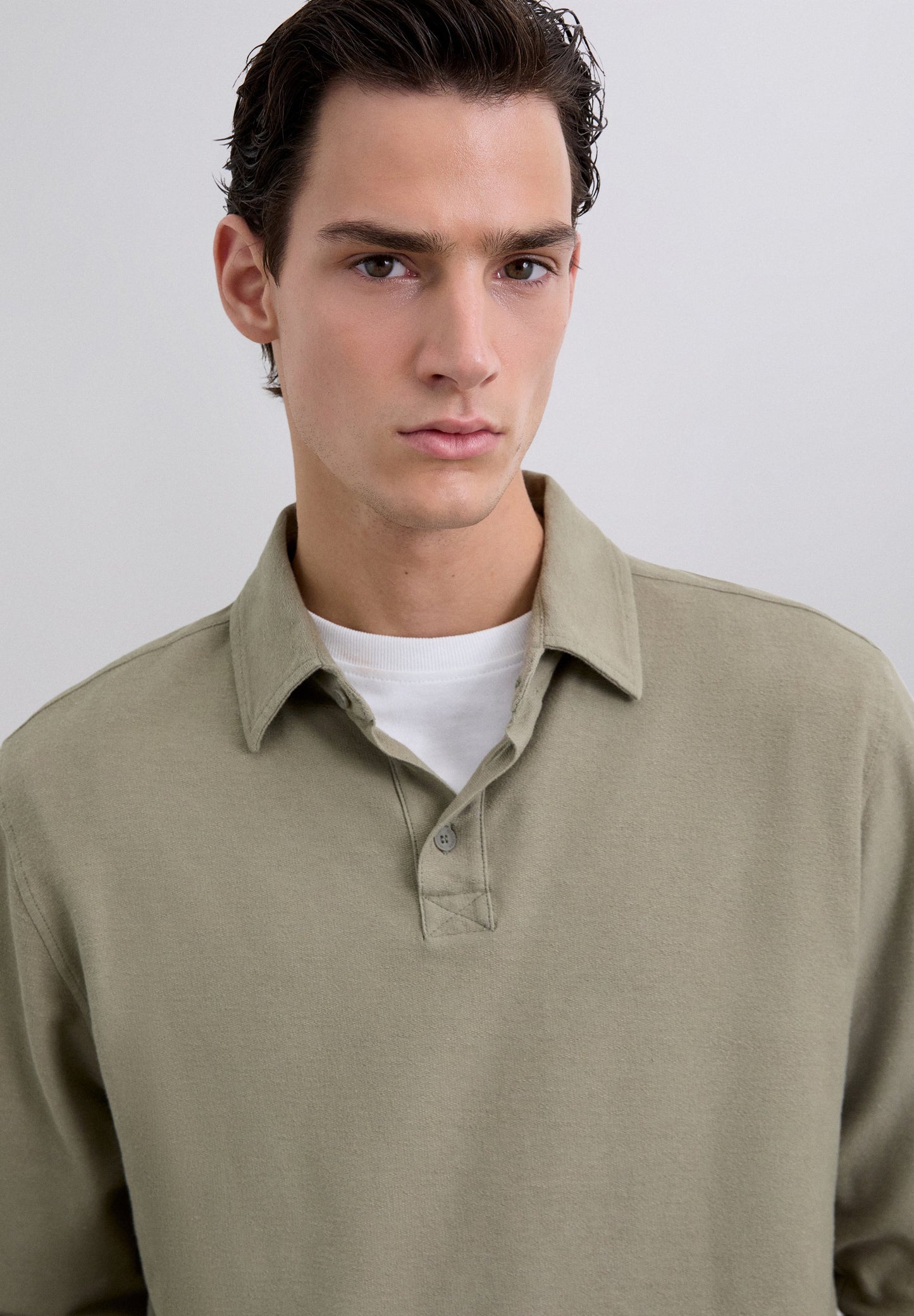 CAMISA POLO DE MANGA COMPRIDA EM MALHA