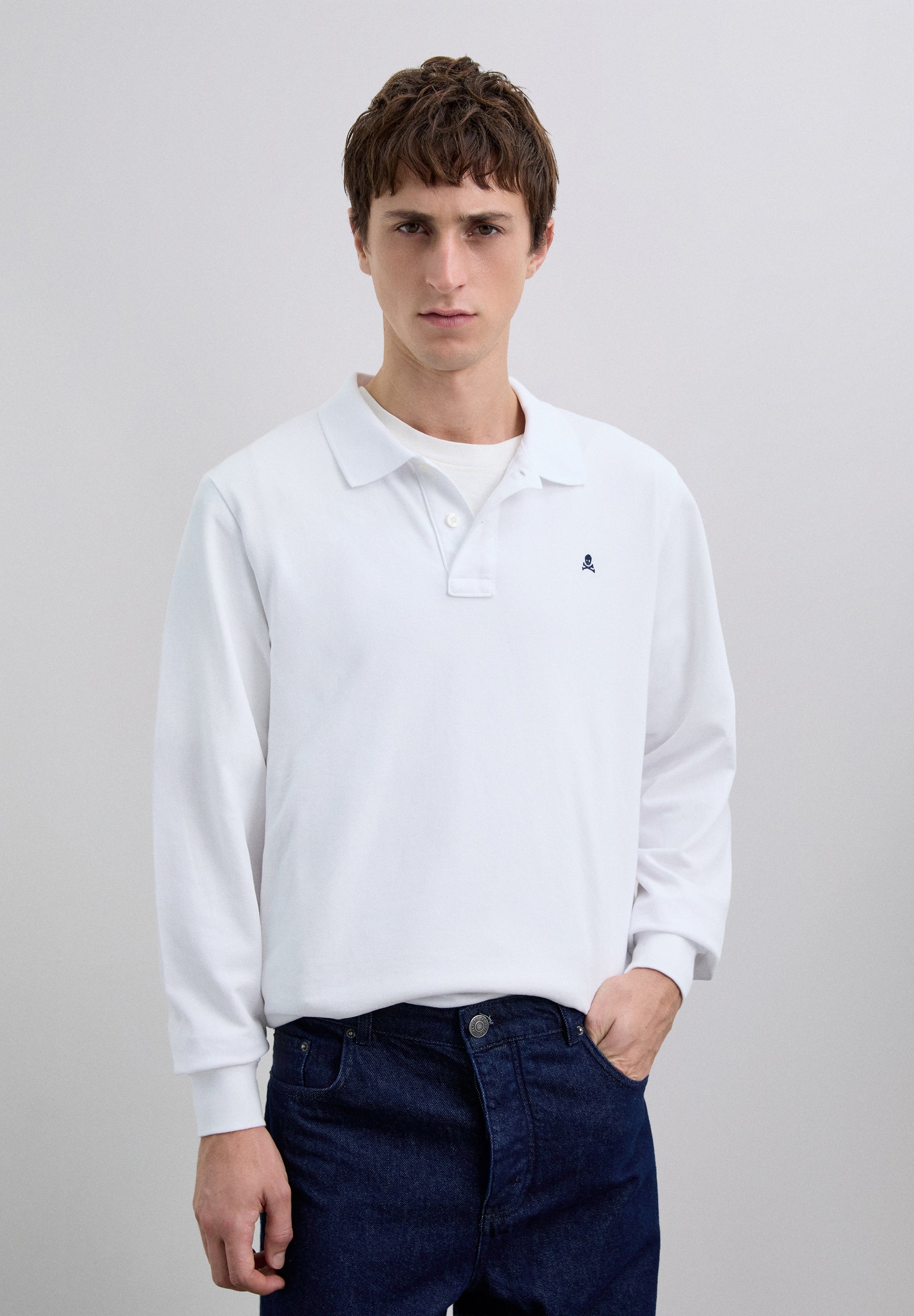 CAMISA POLO MANGA COMPRIDA ALGODÃO