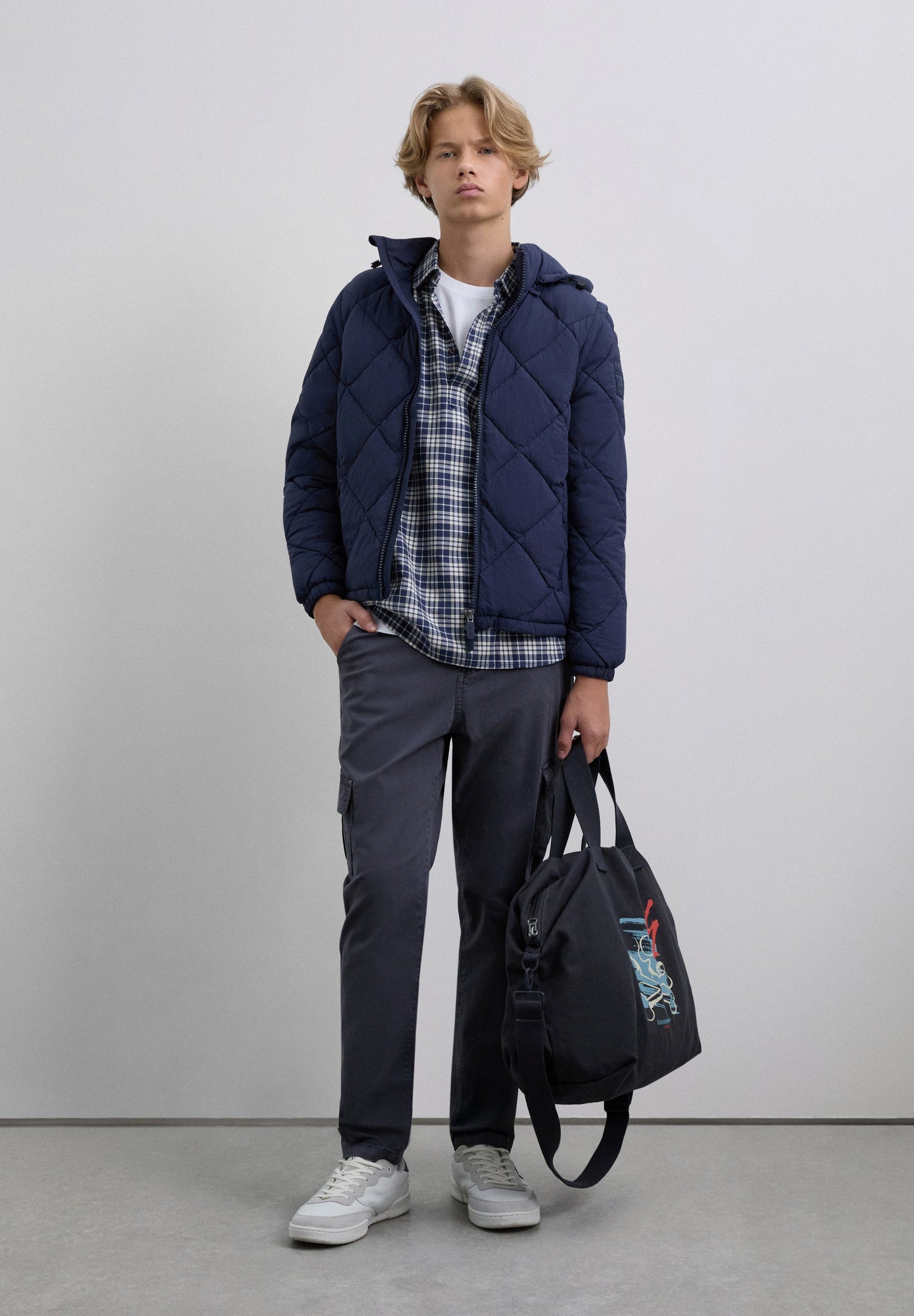 CAMISA T-SHIRT XADREZ COM SKULL