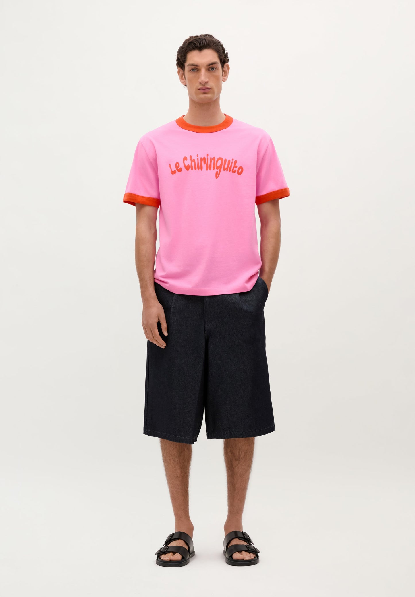 T-SHIRT COM PADRÃO FRONTAL CONTRASTANTE | LE CHIRINGUITO