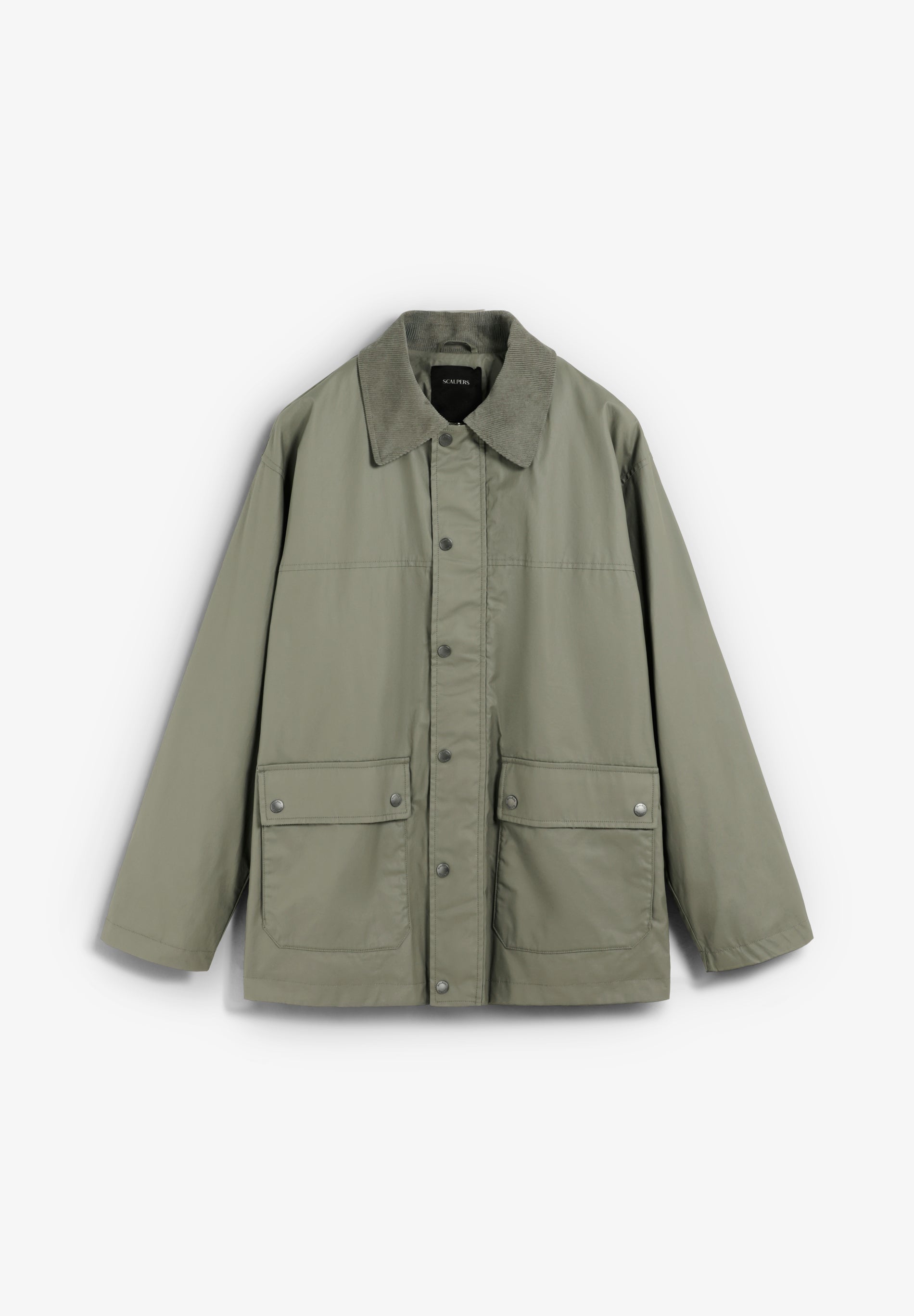 CARDIGAN ENCERADO COM BOTÕES DE PRESSÃO