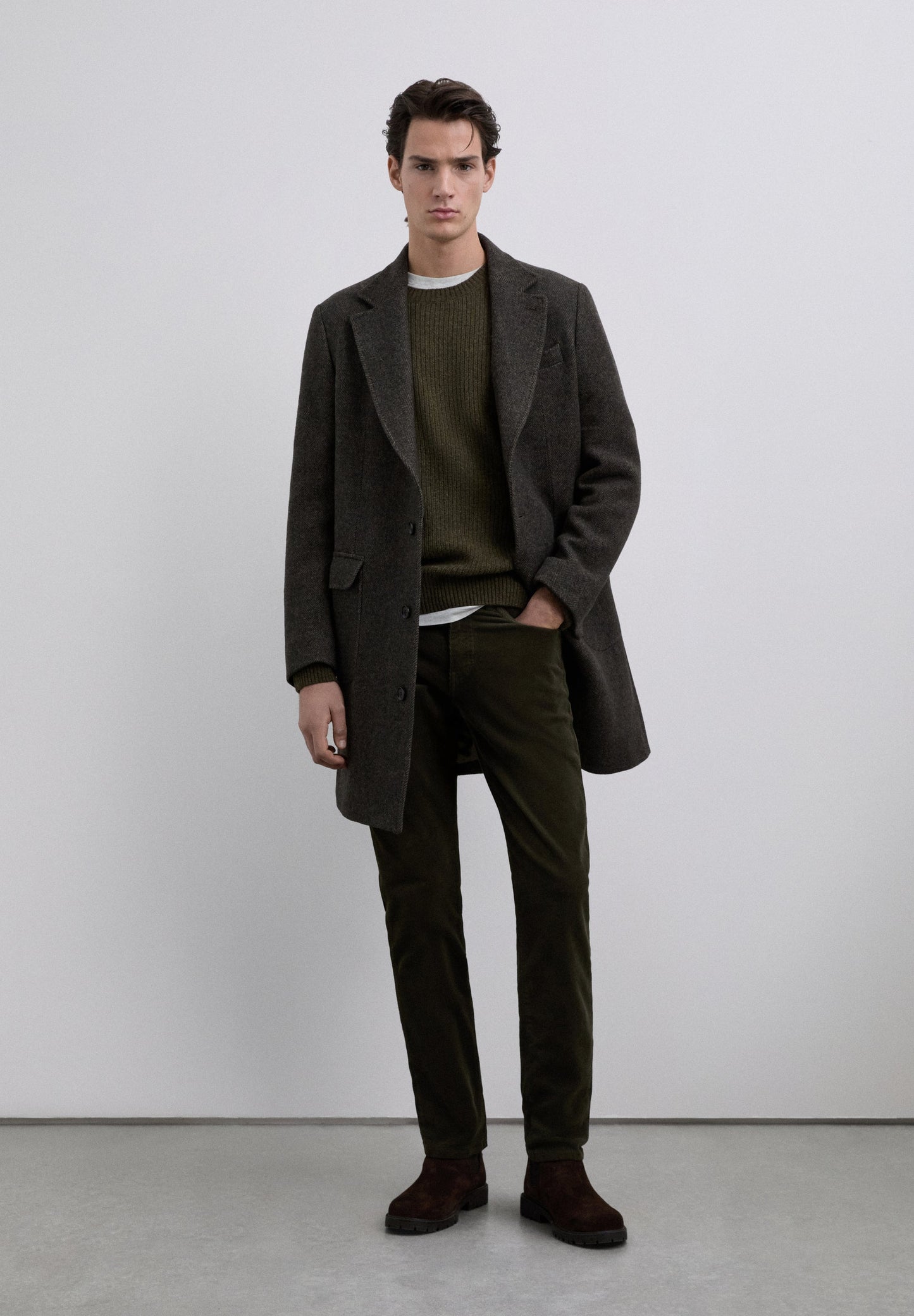 SWEATER CANELADA LÃ MERINO