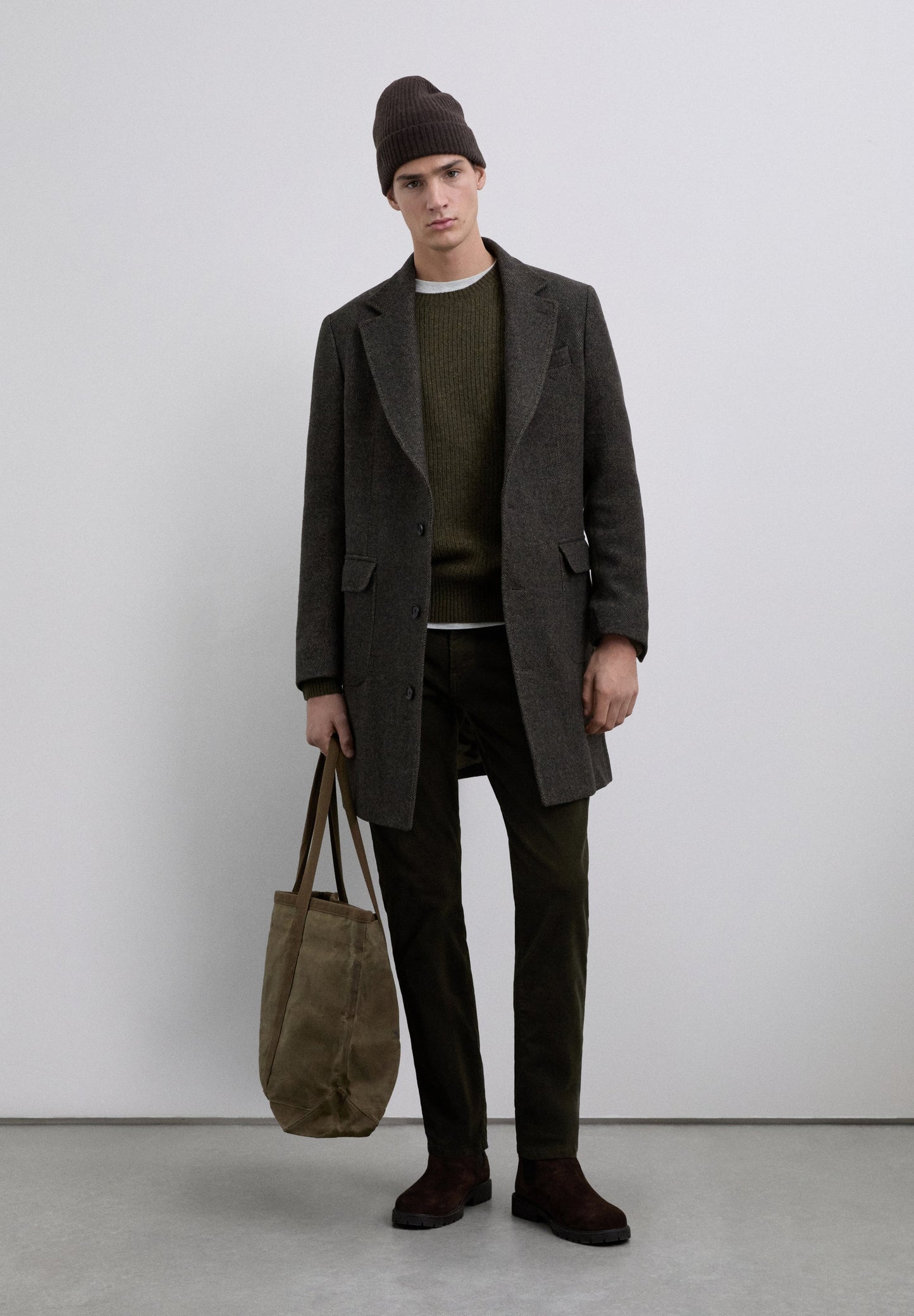 SWEATER CANELADA LÃ MERINO