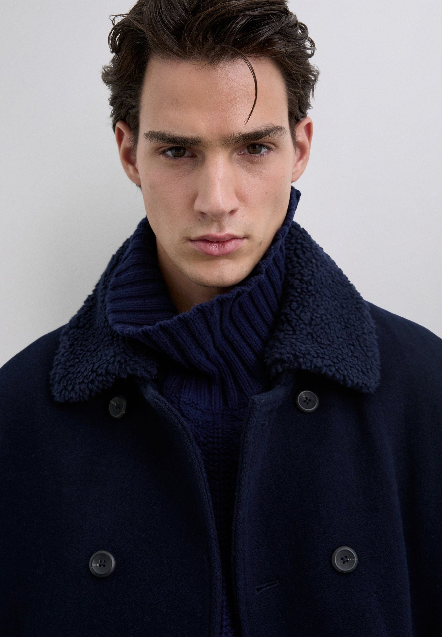 CASACO ABOTOADO CRUZADO DE LÃ