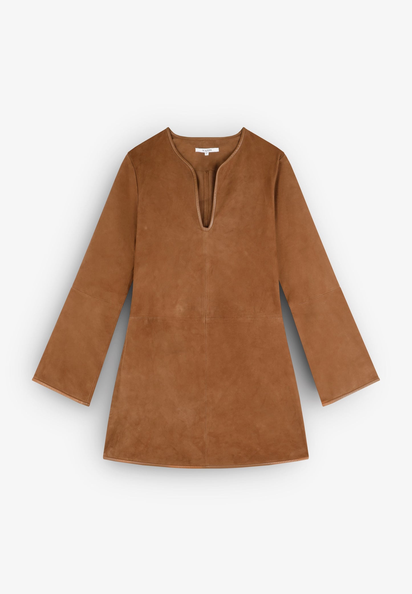MINI VESTIDO EM PELE DE CAMURÇA