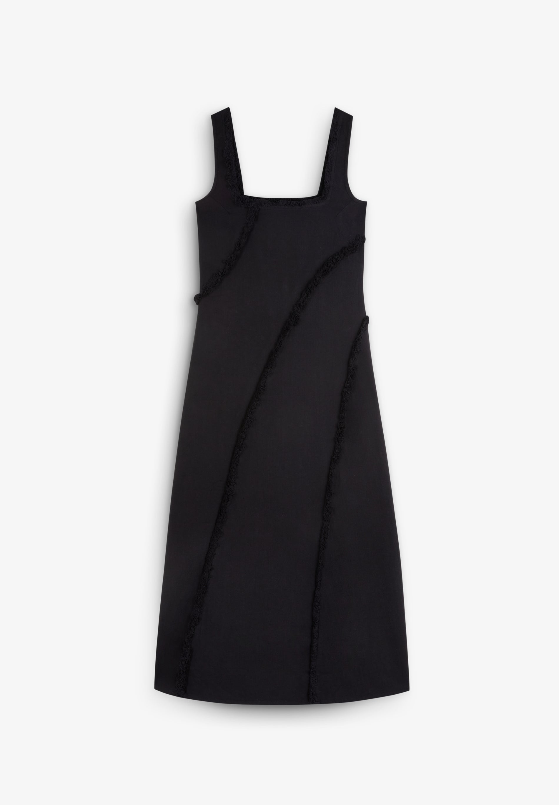 VESTIDO COM FRANJAS E PESPONTO