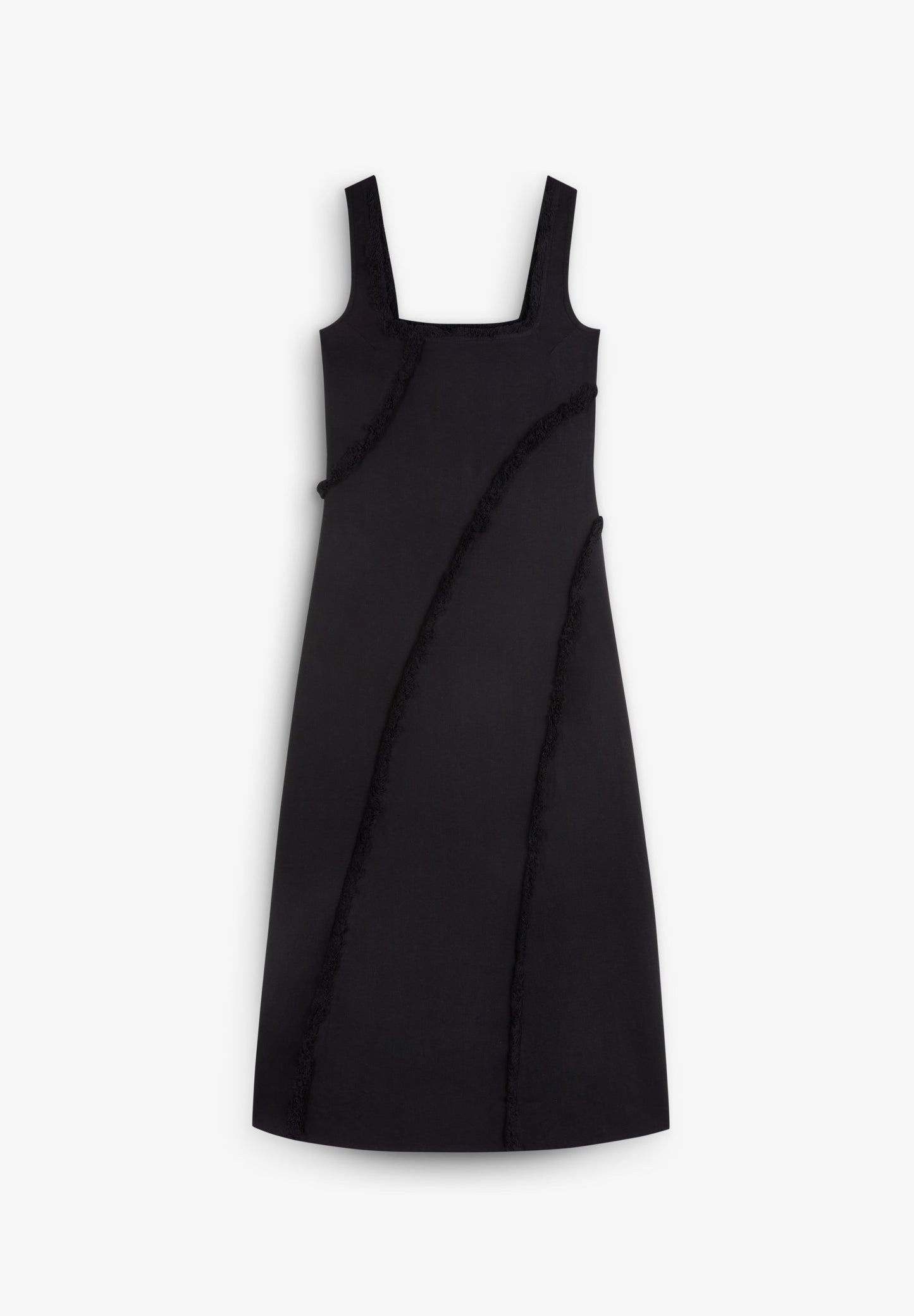 VESTIDO COM FRANJAS E PESPONTO
