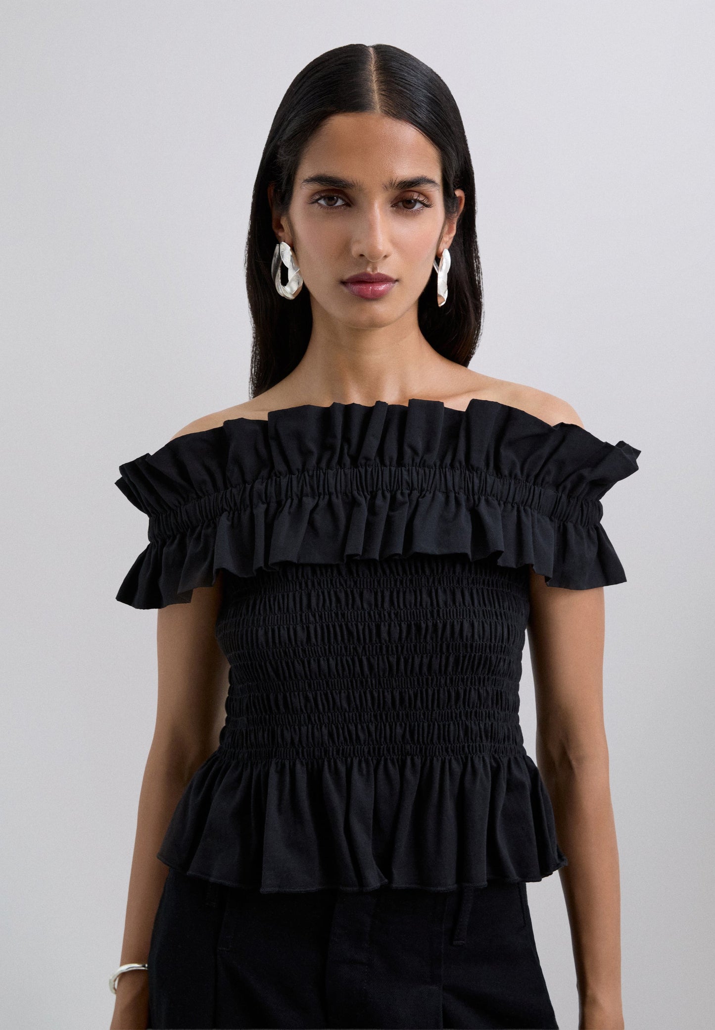 TOP COM FRANZIDO E FOLHOS