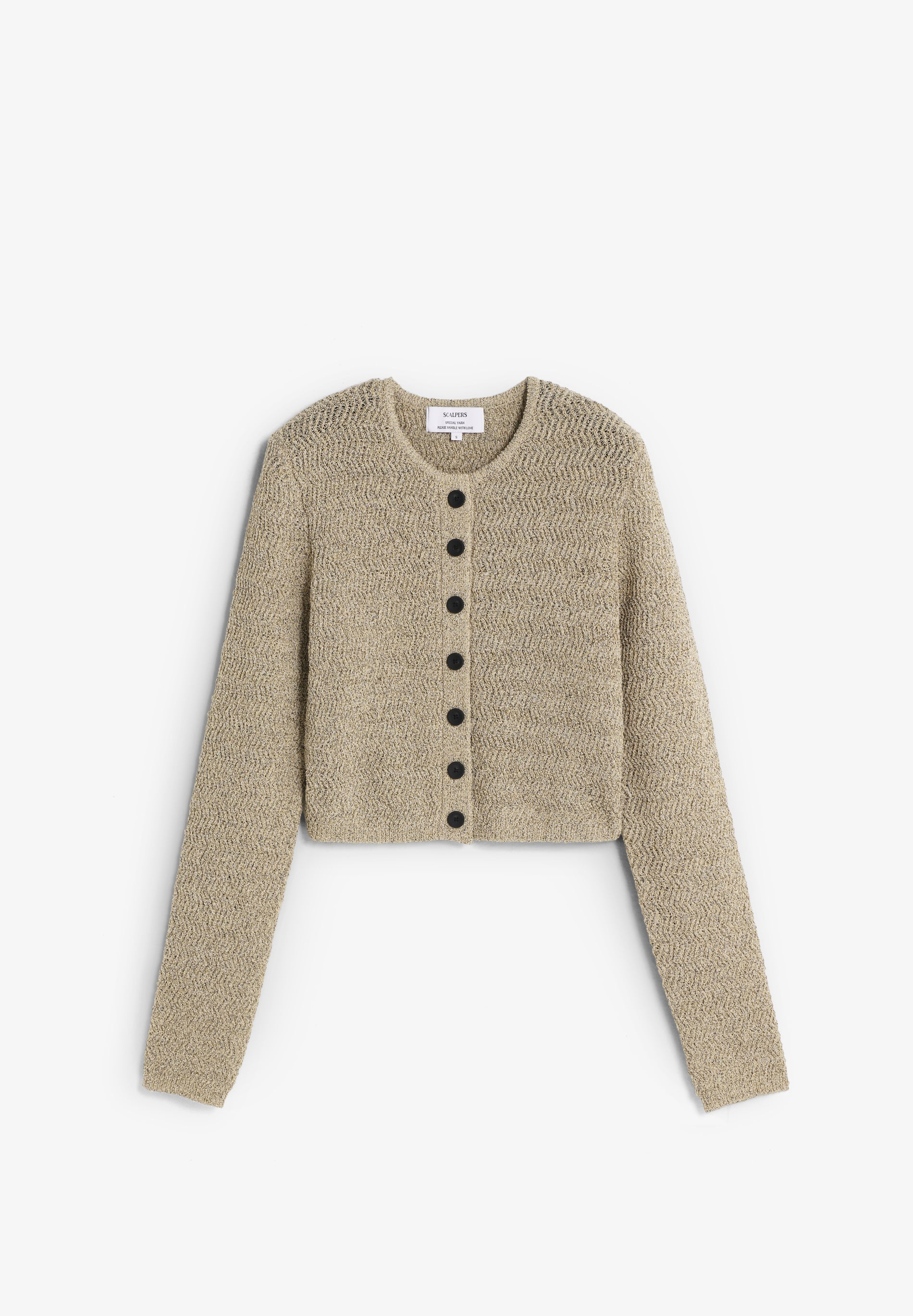 CARDIGAN DE MALHA COM CONTRASTE