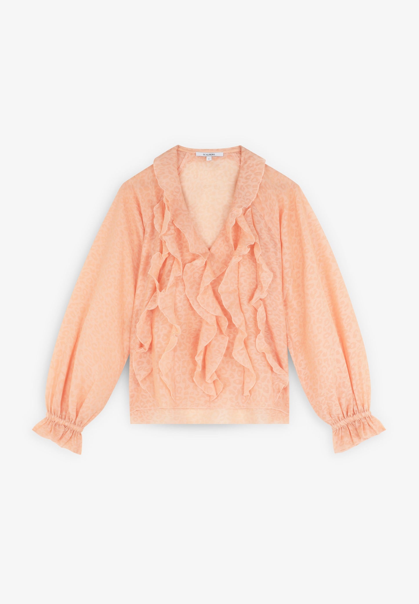 BLUSA COM FOLHOS ESTAMPADO ANIMAL