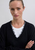 SWEATER COM DECOTE EM V COM RENDA