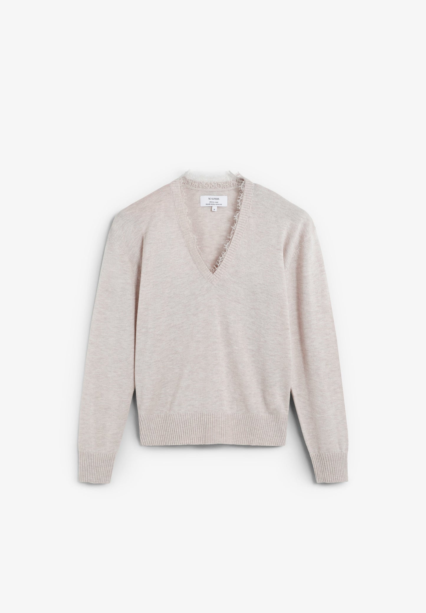 SWEATER COM DECOTE EM V COM RENDA