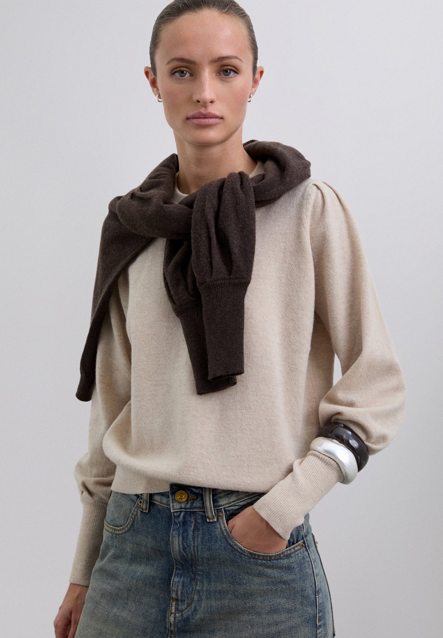 SWEATER COM MANGA ABALONADA