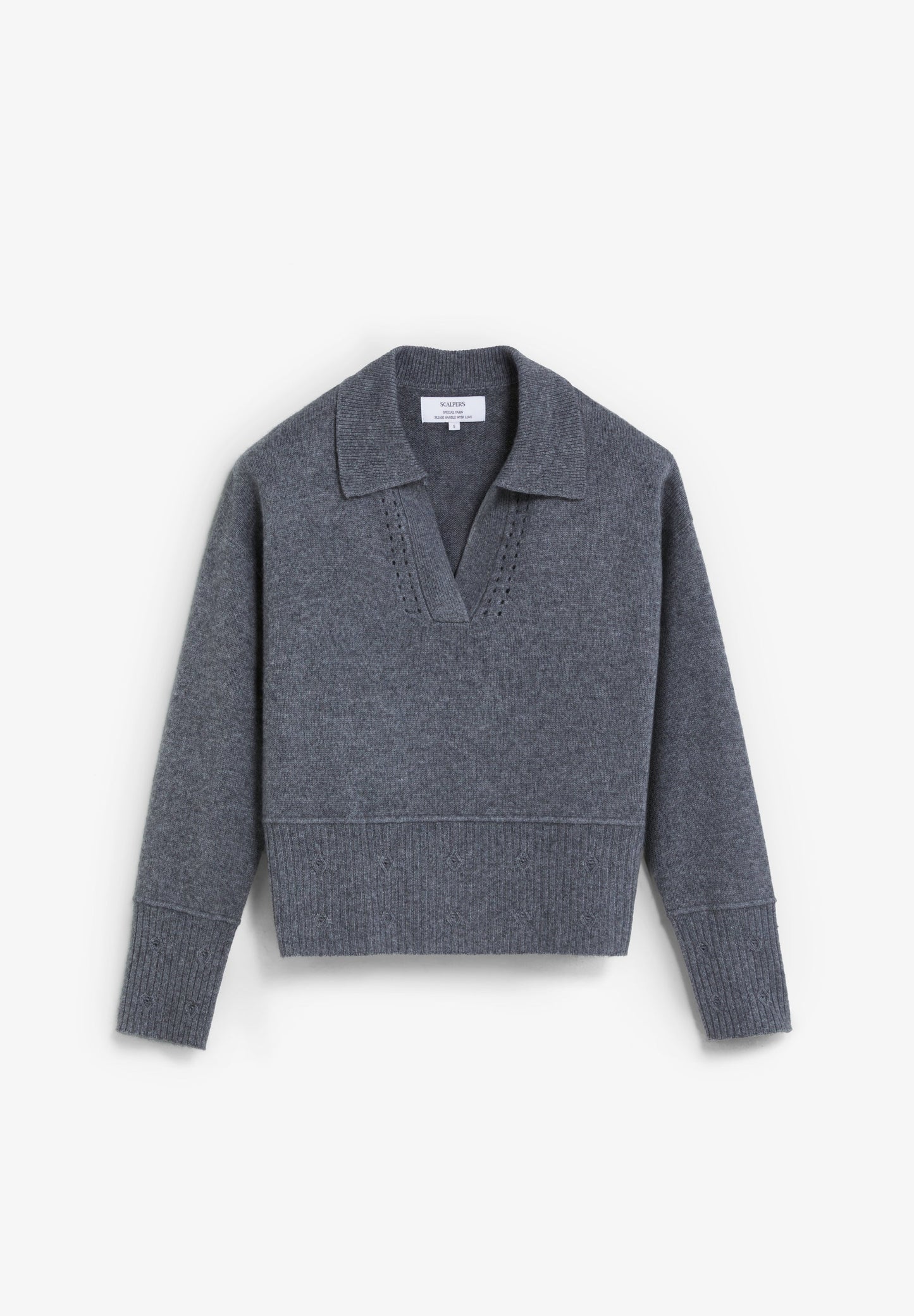 SWEATER CAMISA POLO COM PORMENORES EM RELEVO