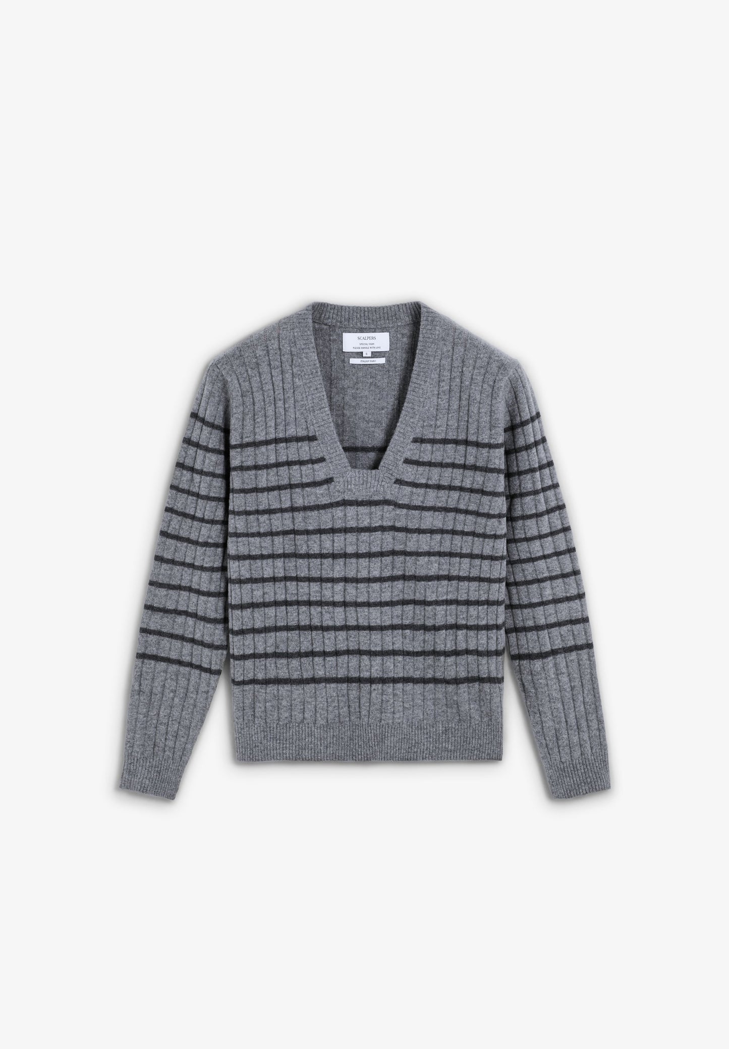 SWEATER NERVURAS ÀS RISCAS