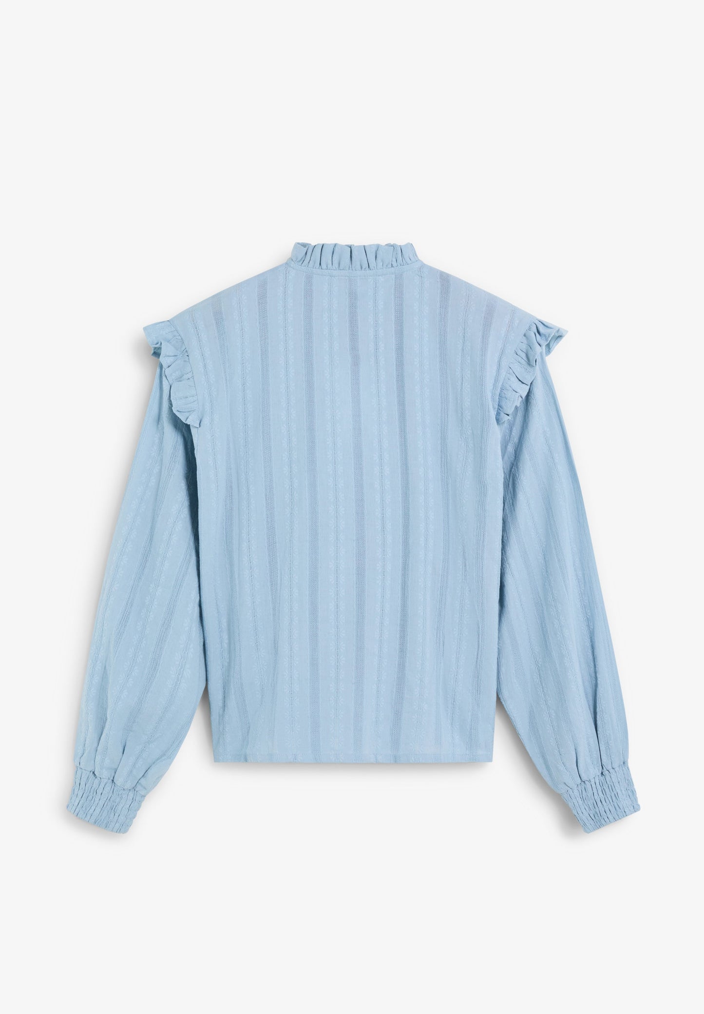 BLUSA FRANZIDA COM FOLHO.