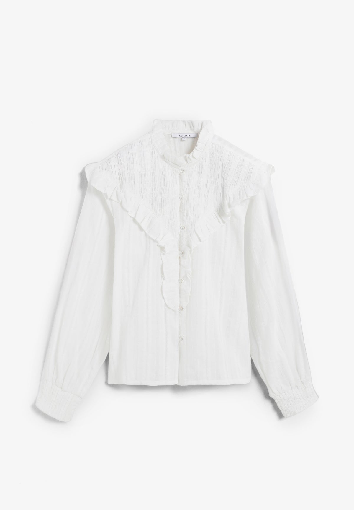 BLUSA FRANZIDA COM FOLHO.