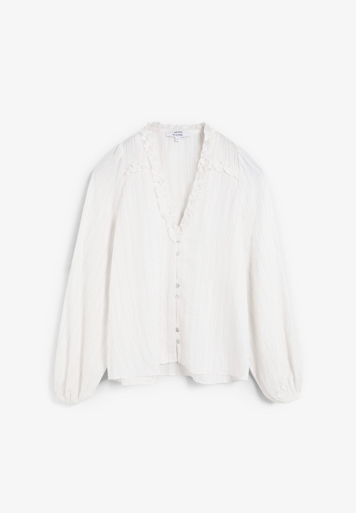 BLUSA COM FRANZIDOS FIO METÁLICO