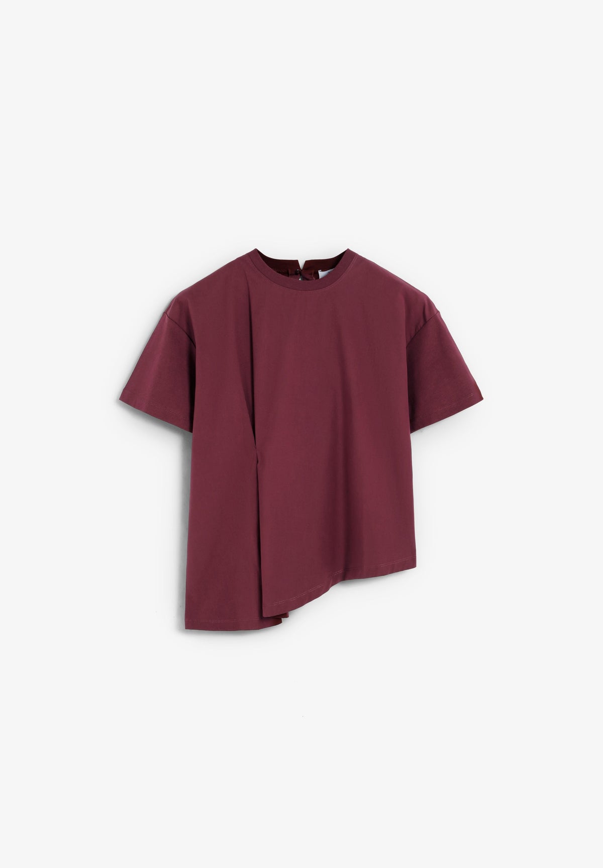 T-SHIRT ASSIMÉTRICA DE DECOTE REDONDO
