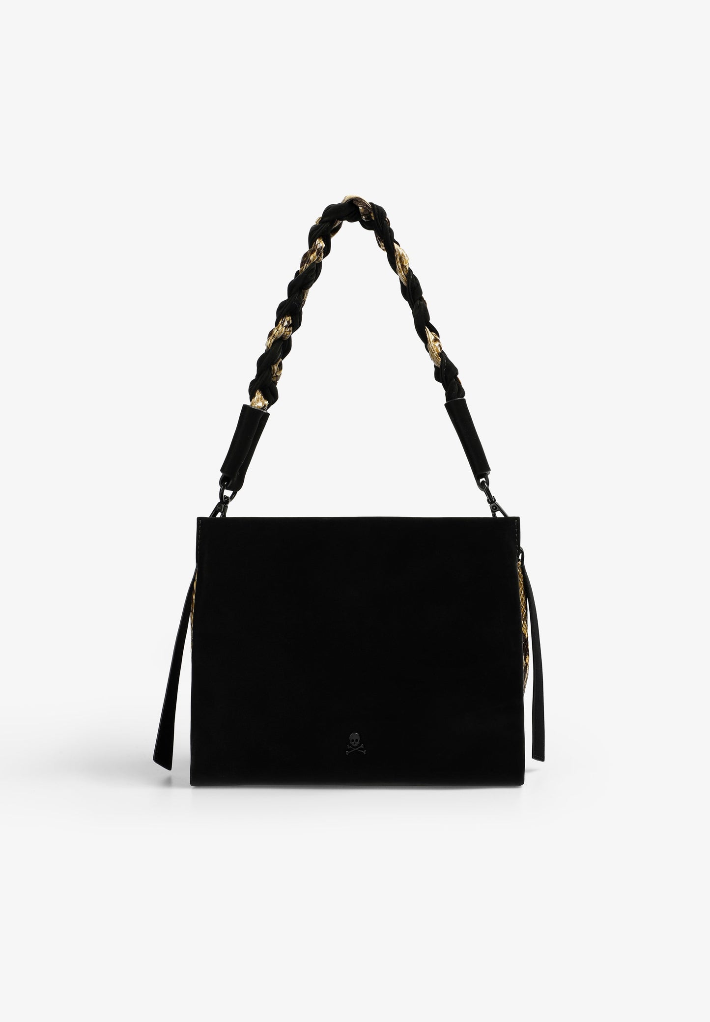 BOLSA ENTRANÇADA COM PORMENORES DE ESTAMPADO ANIMAL