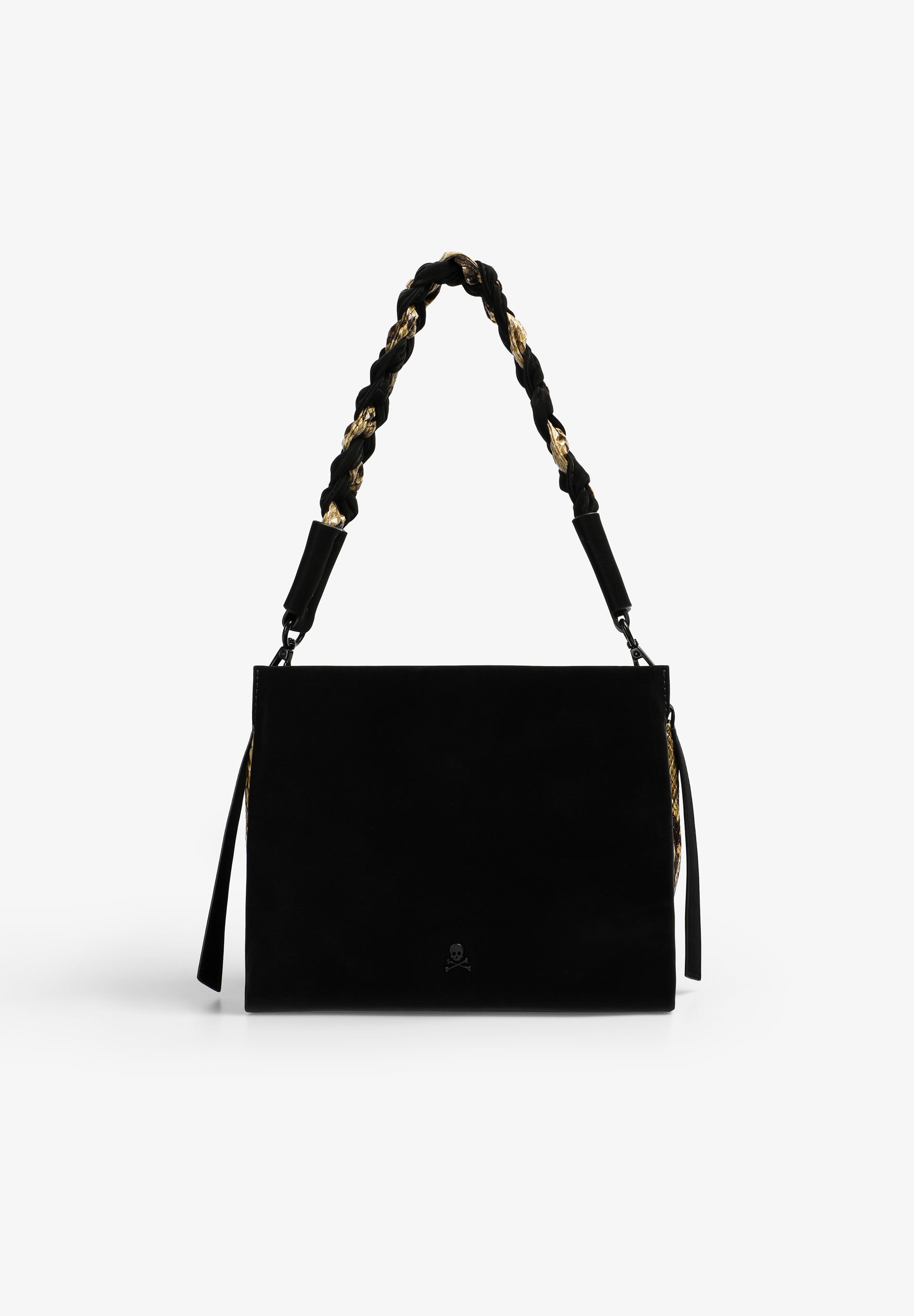 BOLSA ENTRANÇADA COM PORMENORES DE ESTAMPADO ANIMAL