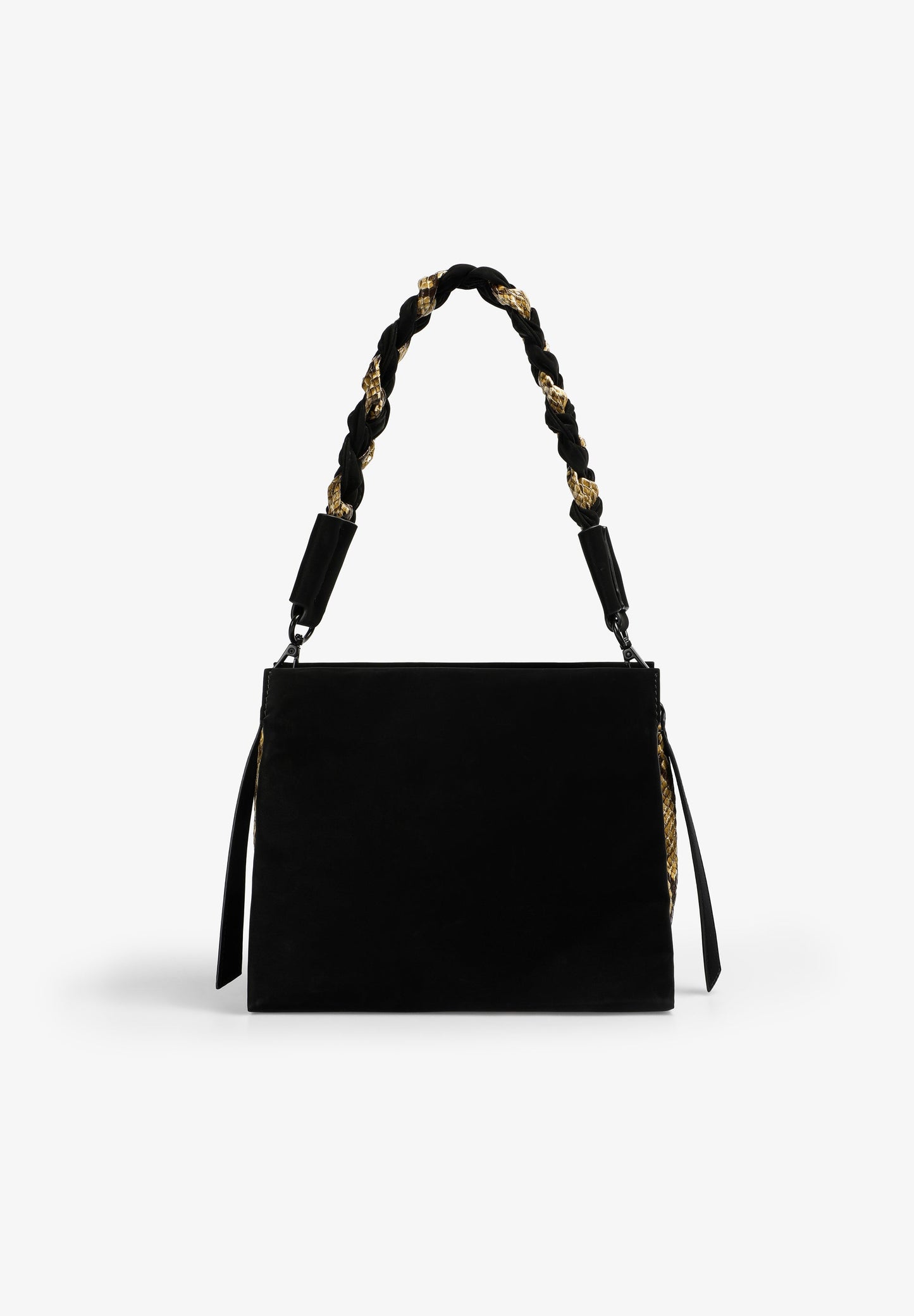 BOLSA ENTRANÇADA COM PORMENORES DE ESTAMPADO ANIMAL