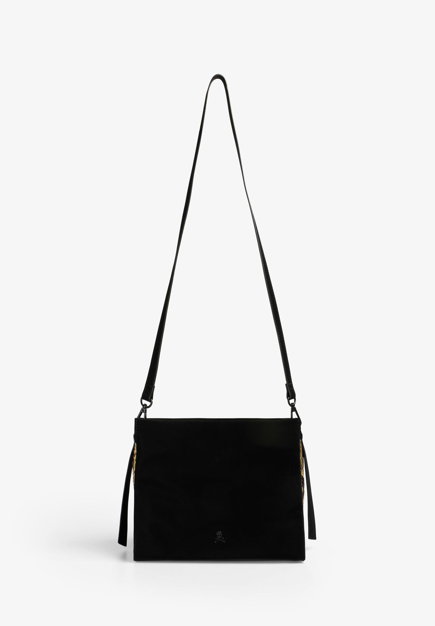 BOLSA ENTRANÇADA COM PORMENORES DE ESTAMPADO ANIMAL