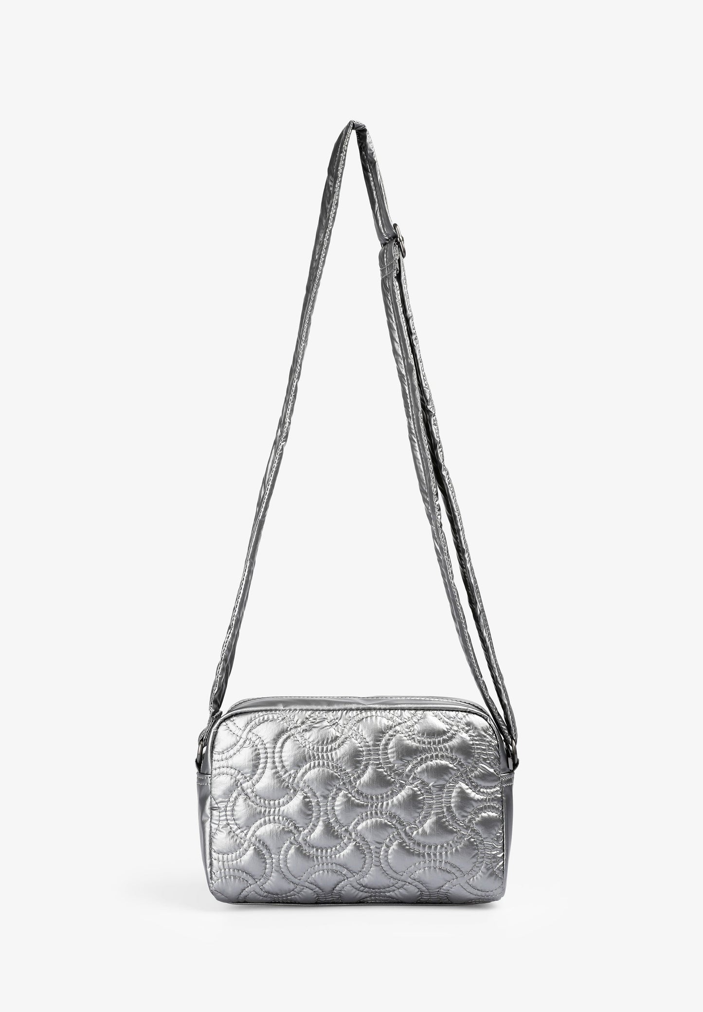 BOLSA A TIRACOLO METALIZADA ACOLCHOADA